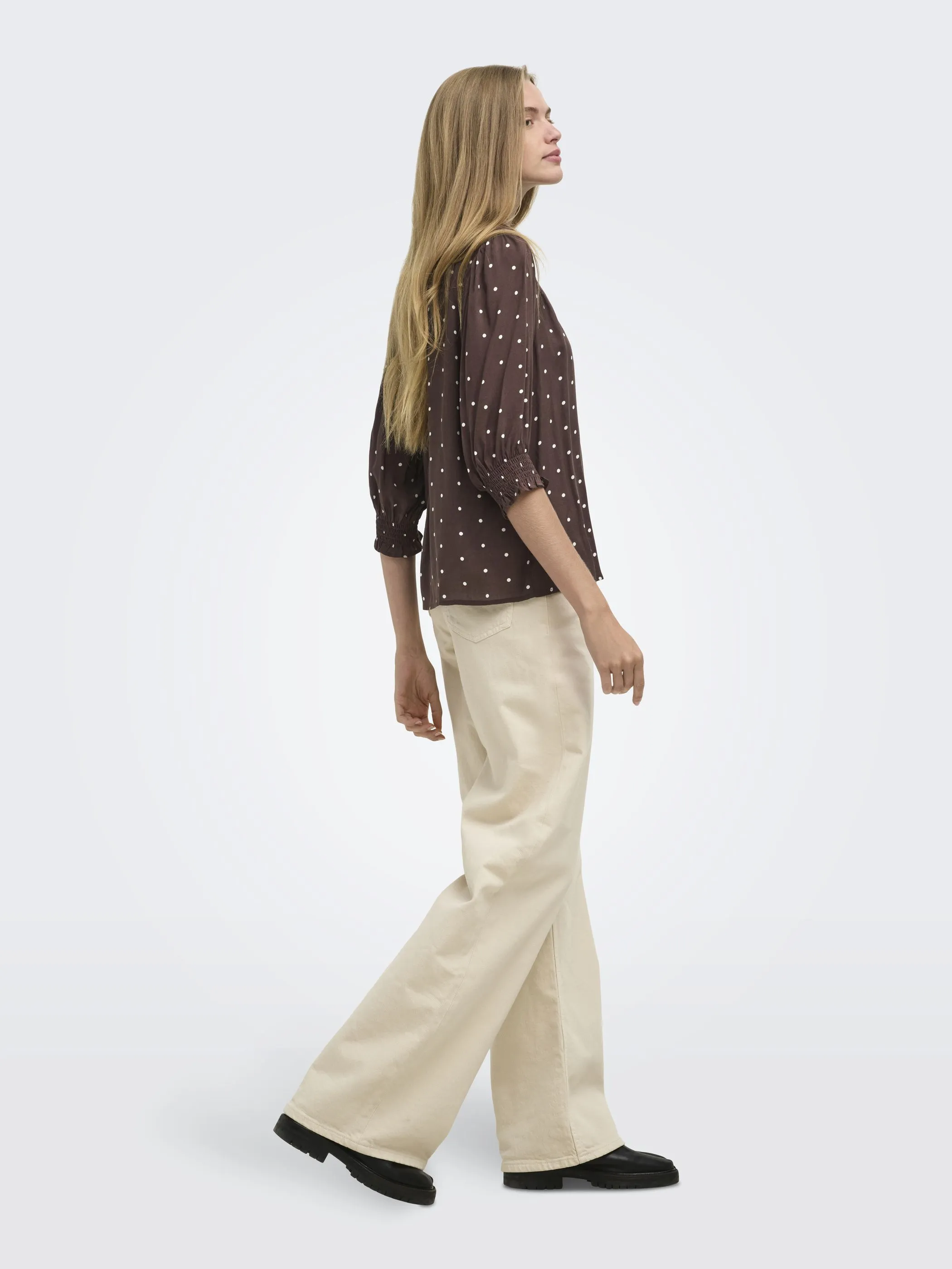 Only 15332997 ONLRAYA 3/4 SHIRT WVN Braun 906669 212012023 2