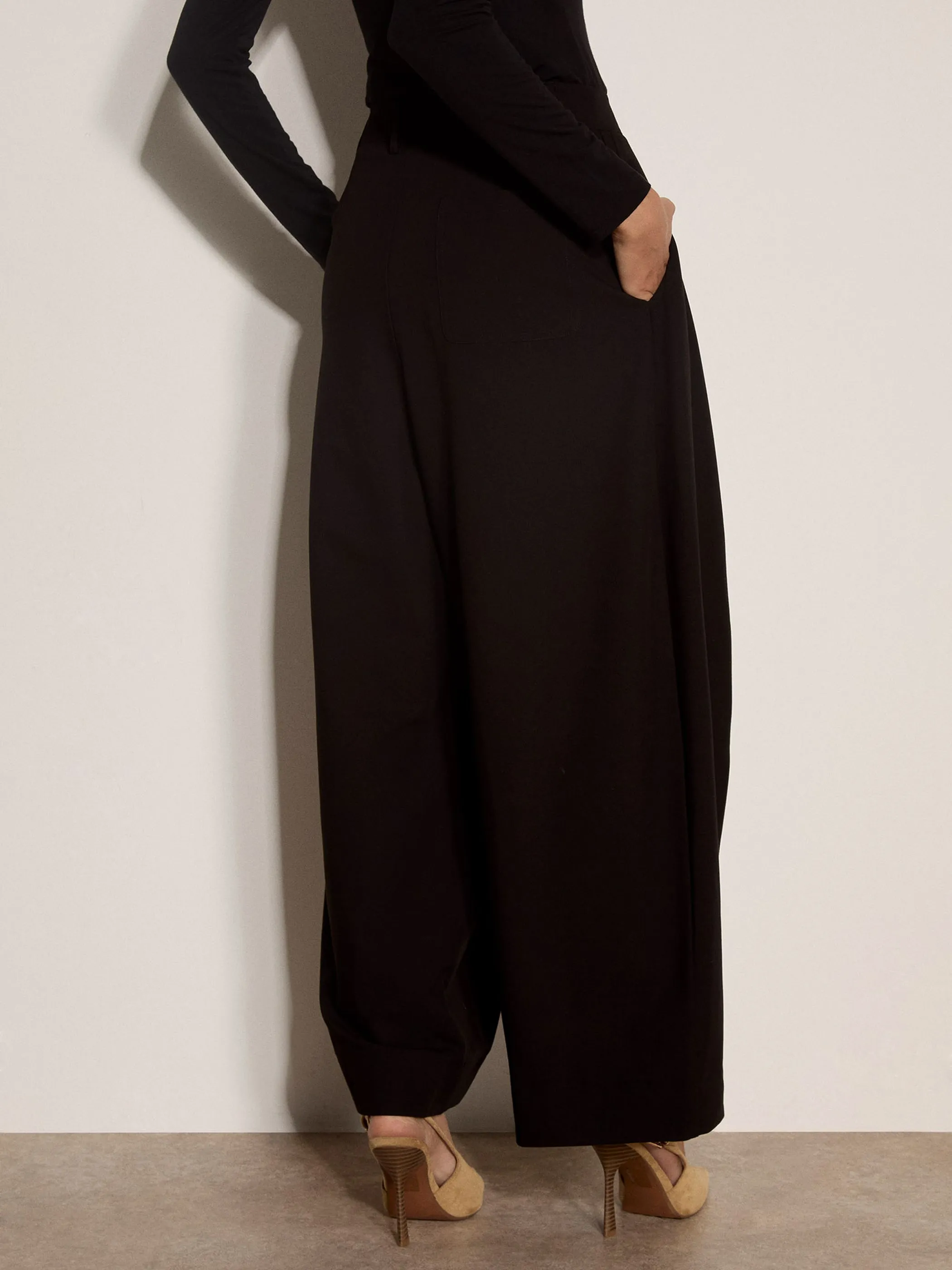 Apricot X254439 Apricot Oversized Barrel Trousers Schwarz 940675 BLK 2
