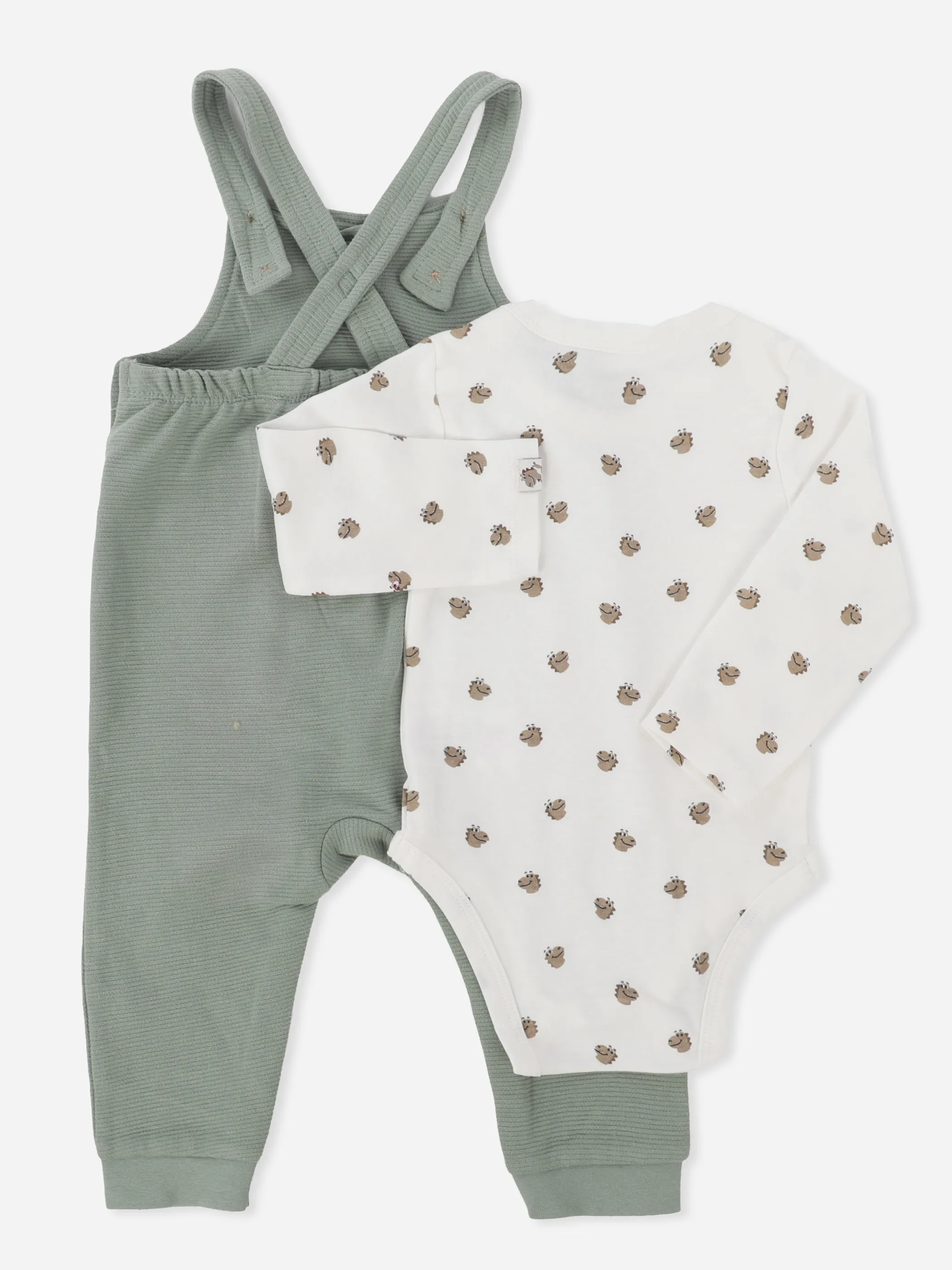 Bubble Gum BJ 2pcs Set Romper mit Dino FP + Shirt in AOP Grün 929692 GREENWHITE 2