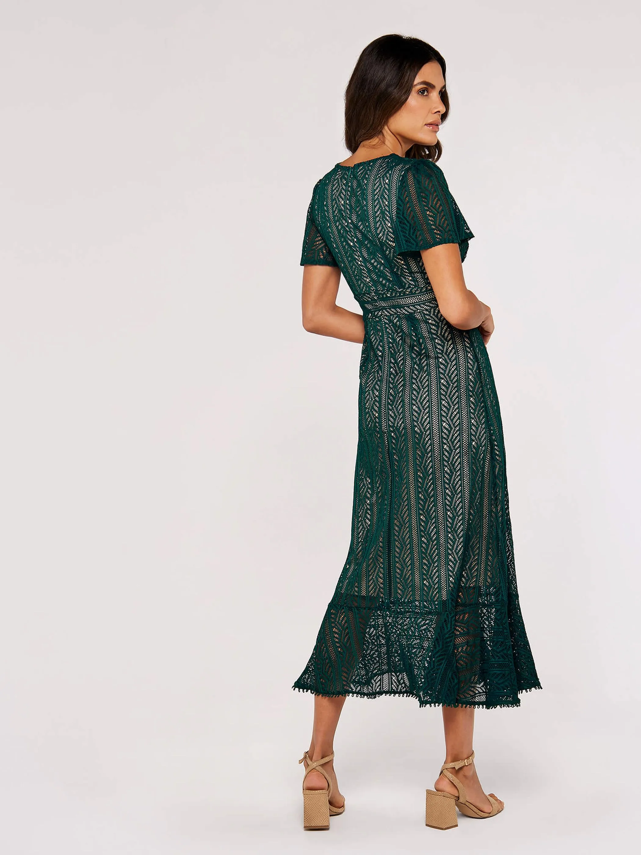 Apricot 734593 Apricot Lace V Neck Ruf Grün 930375 GRN 2