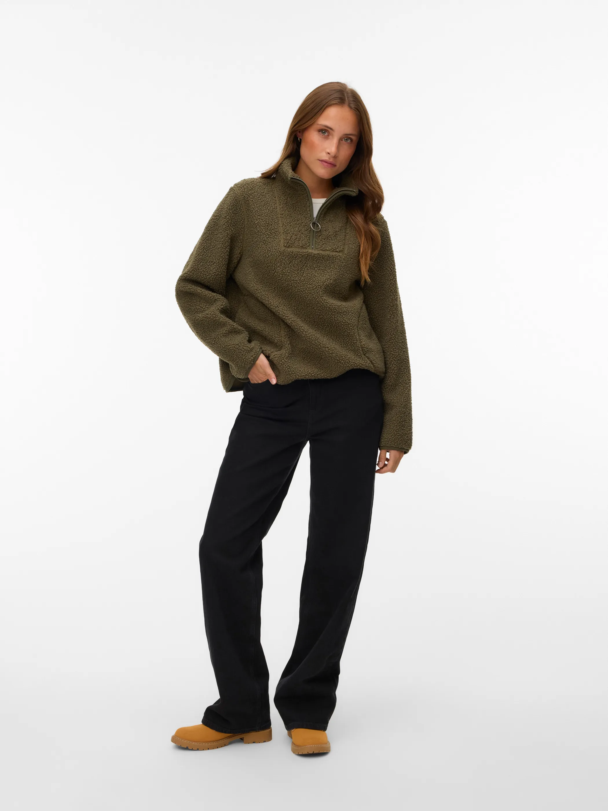 Vero Moda 10349421 VMFLASH TEDDY ANORAK Grün 929224 212450 1