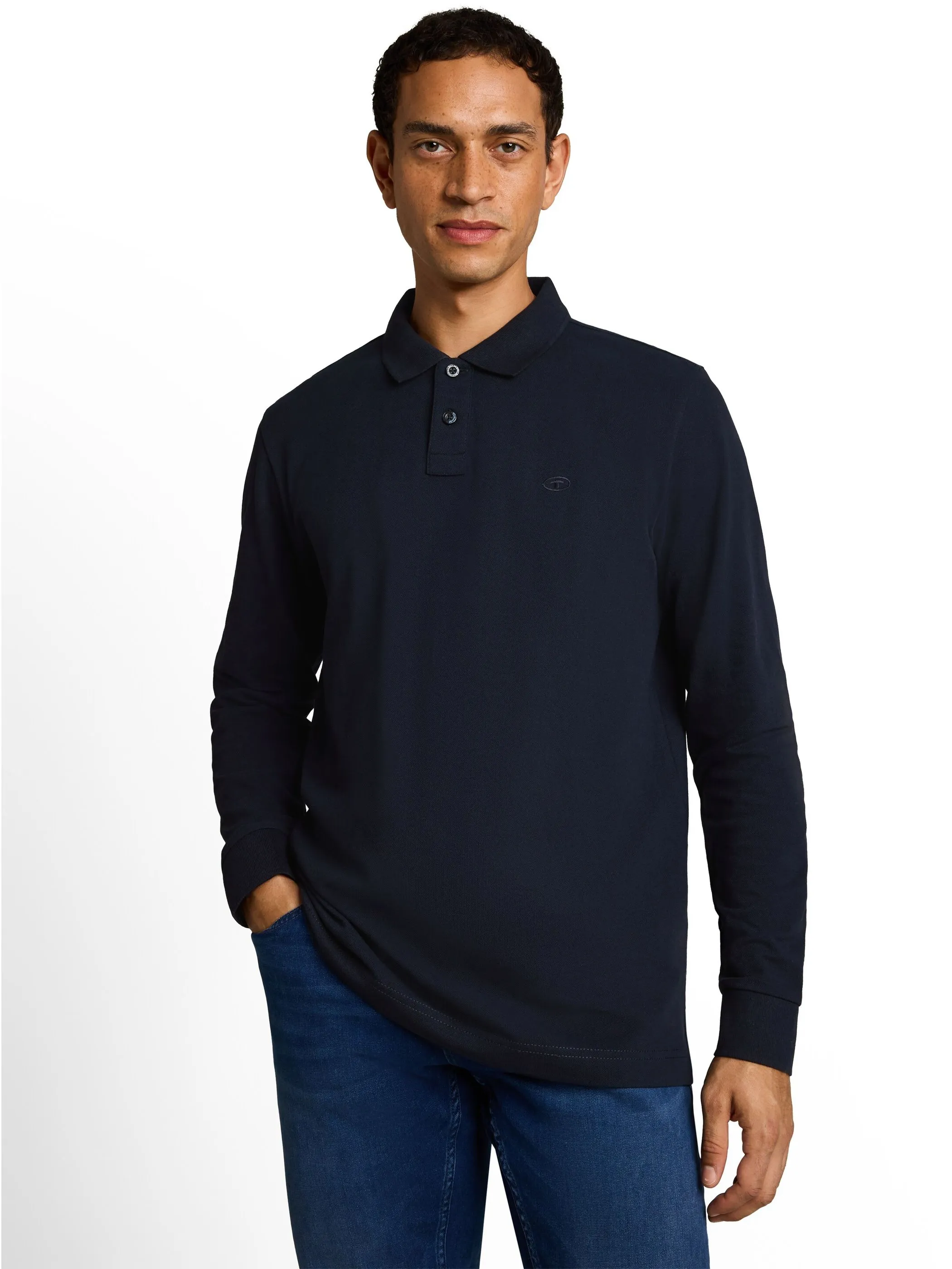 Tom Tailor 1052652 NOS basic longsleeve polo Blau 934239 10668 1