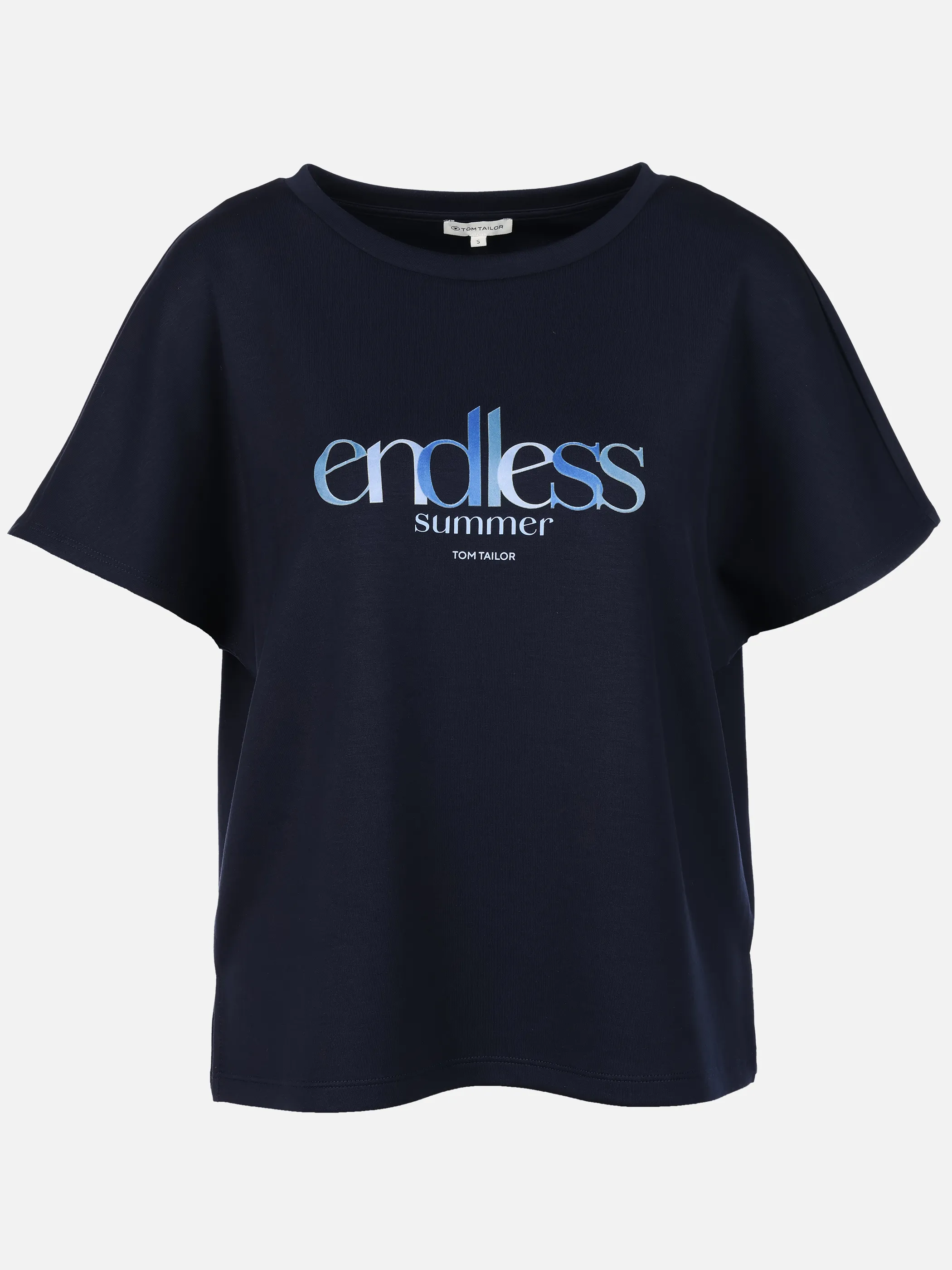 Tom Tailor 1050444 NOS T-shirt scuba crew neck with print Blau 922035 10668 1