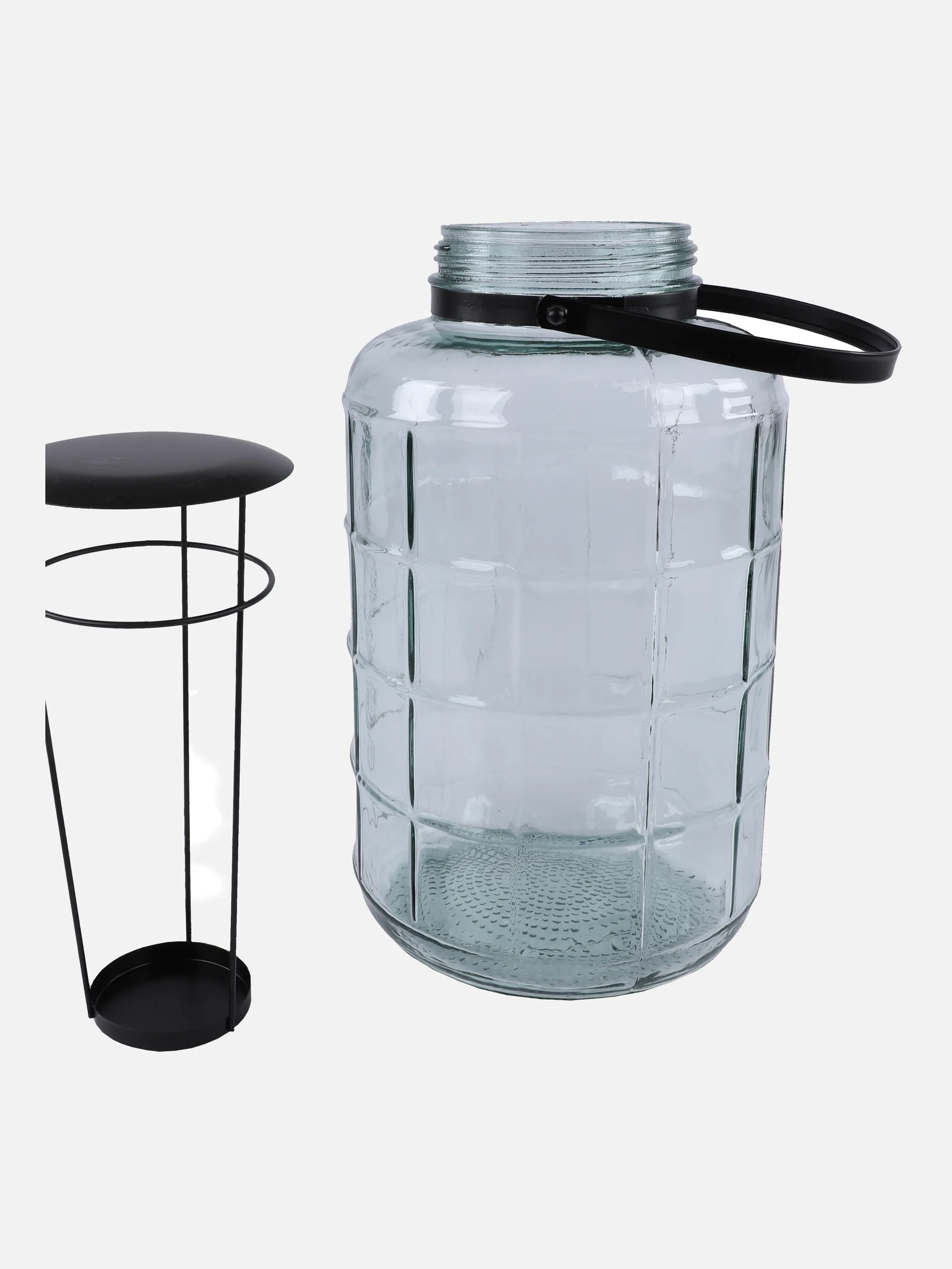 Deko Artikel Windlicht aus Klarglas H: 40cm Weiß 859573 SON 2