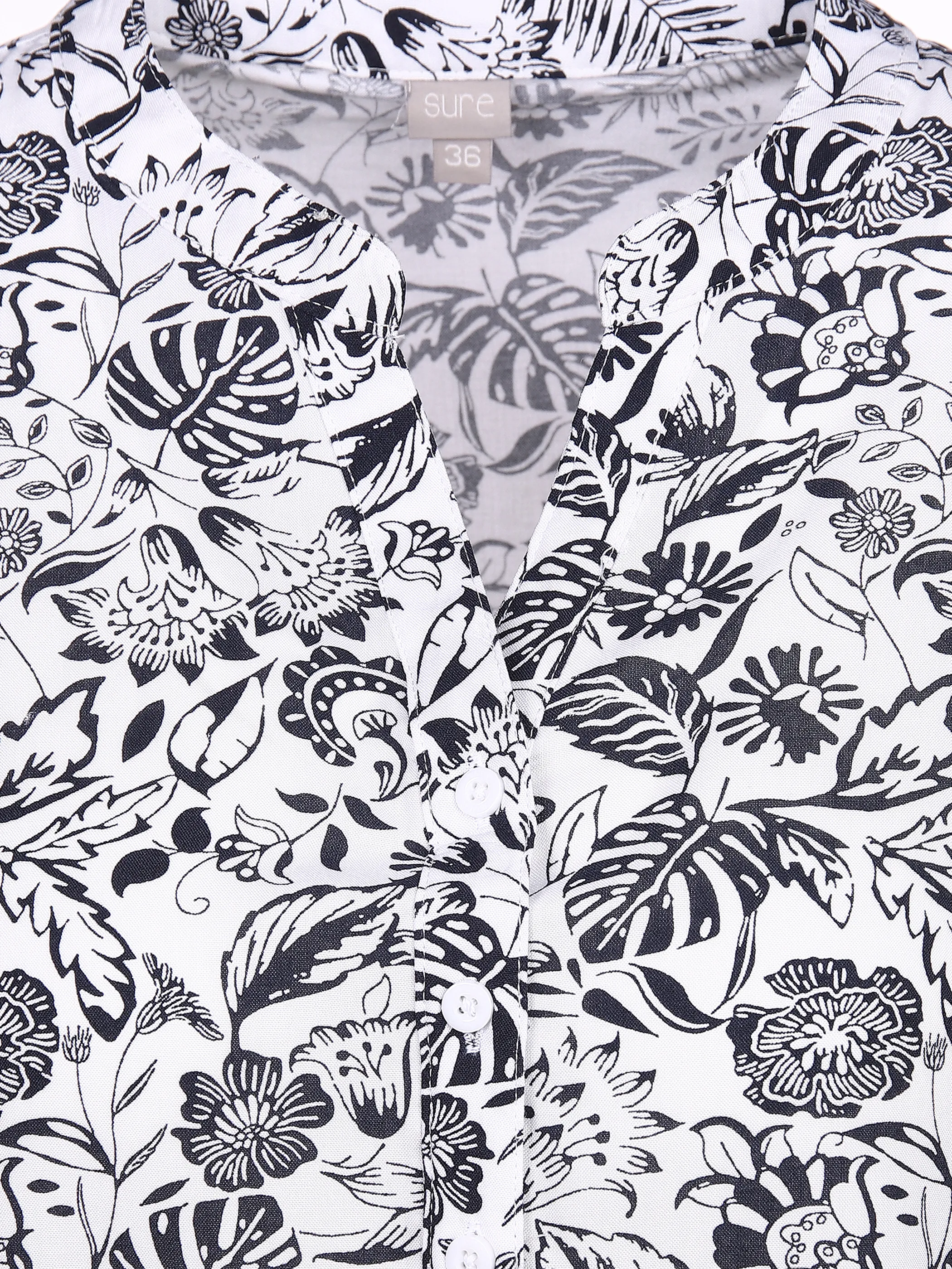Sure Da-Bluse m. Alloverprint Blau 853385 1. NAVY/WH 3 Sure Da-Bluse m. Alloverprint Blau 853385 1. NAVY/WH 3