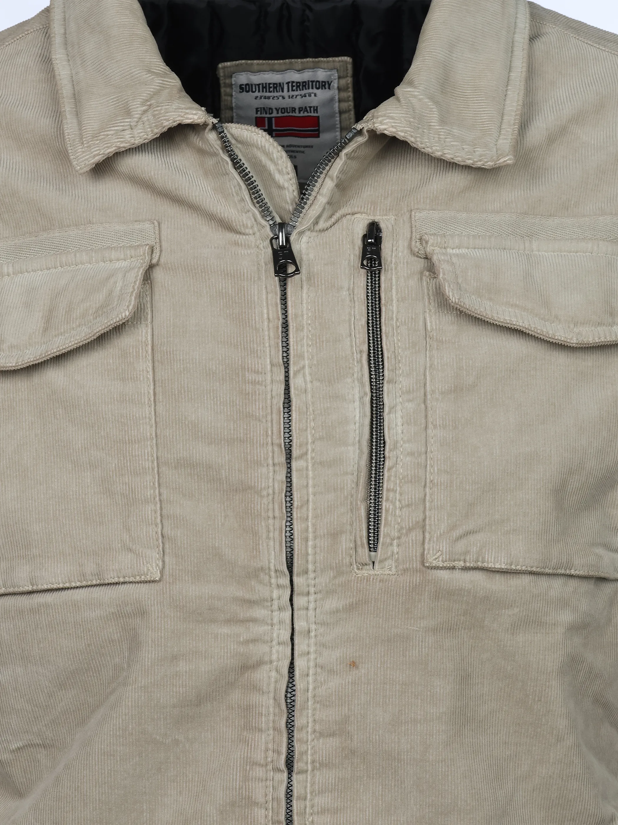 Southern Territory He. Cordjacke mit Brusttaschen Beige 929486 STONE 4