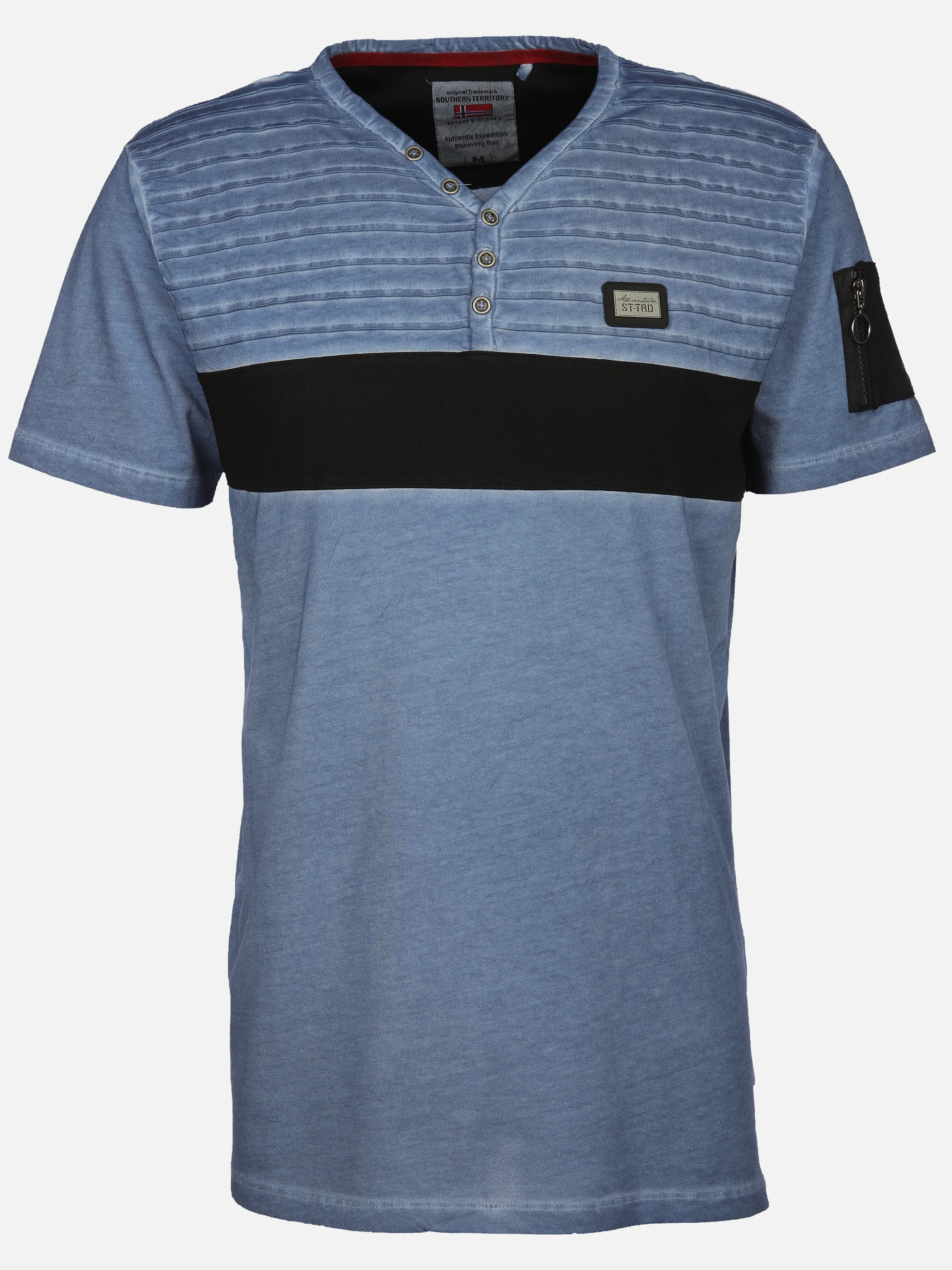 Southern Territory He. Henleyshirt 1/2 Arm cut+sewn washer Marine 910618 NAVY 1