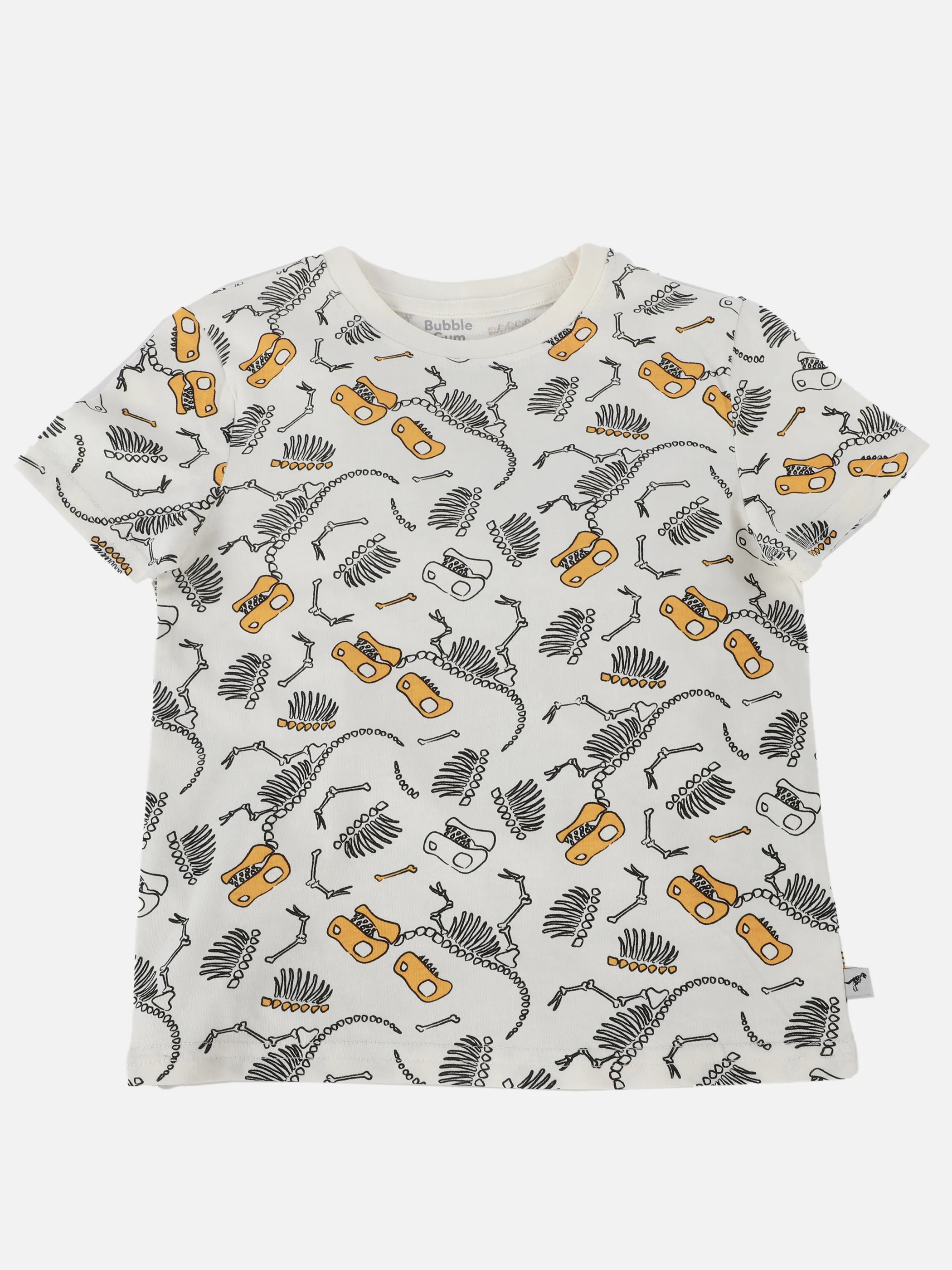 Bubble Gum KJ T-Shirt mit Dino Skeletten AOP in weiß Weiß 906683 WEIß 1