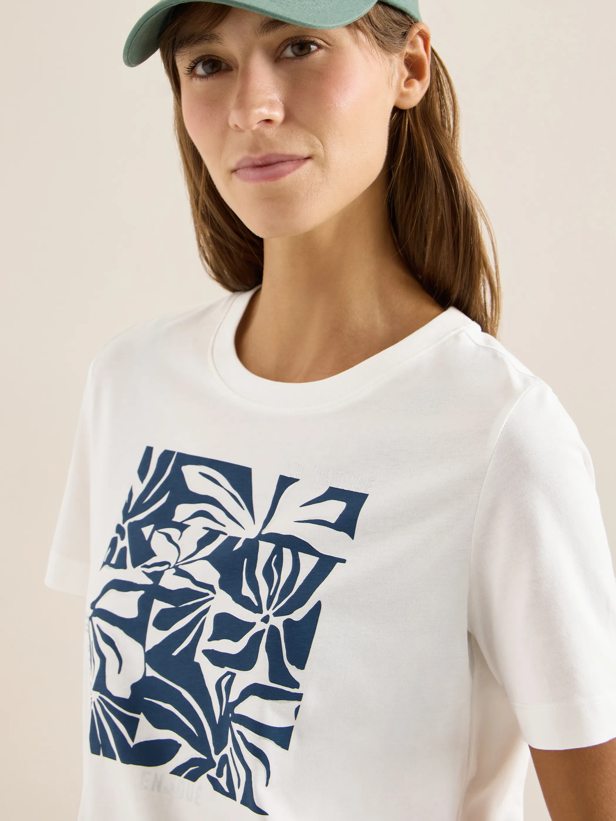 Cecil B324824 TOS Flower FP Shirt Weiß 926367 33474 2