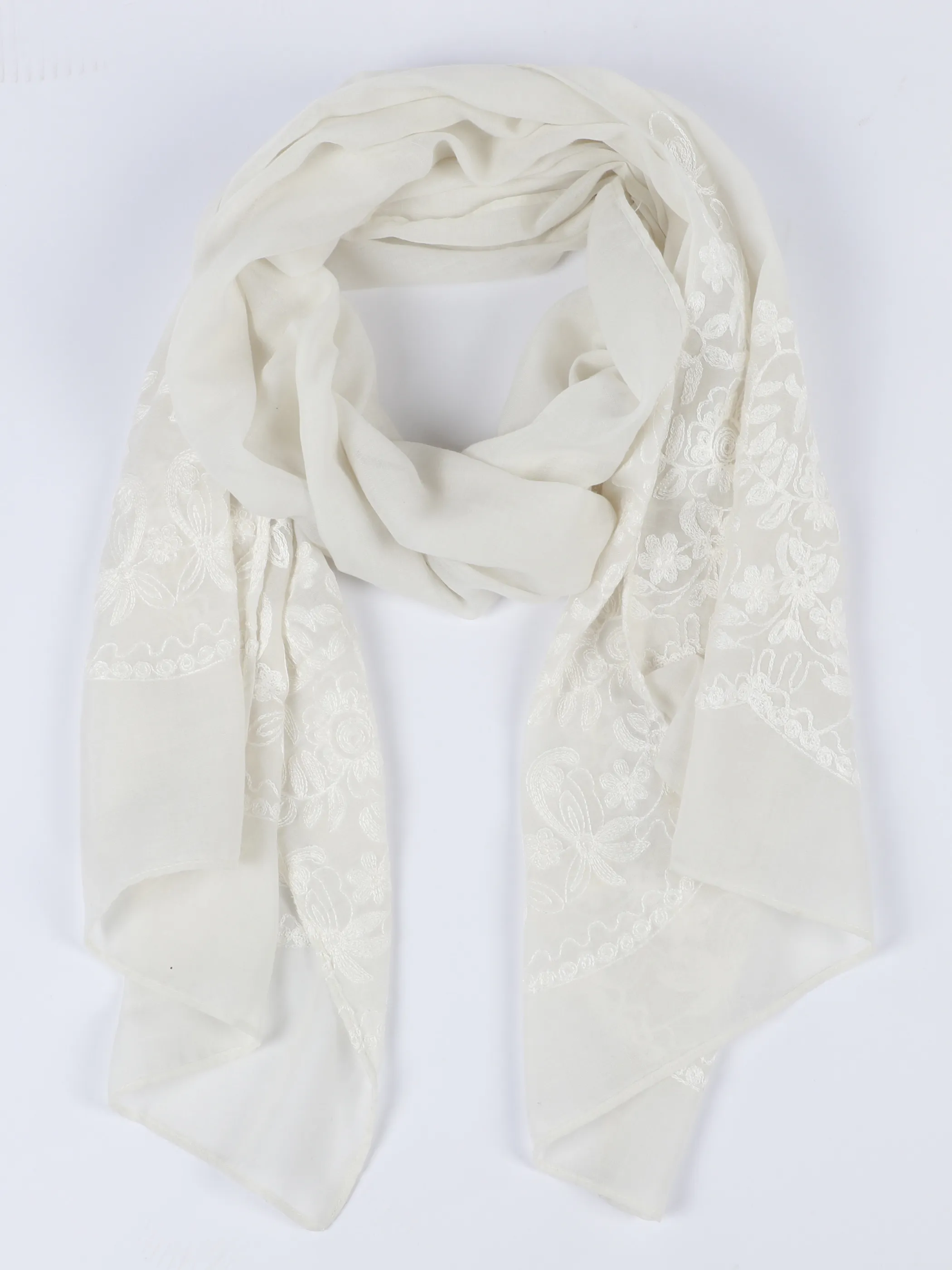 Lisa Tossa Da-Schal m. Stickerei Weiß 907875 OFF WHITE 1