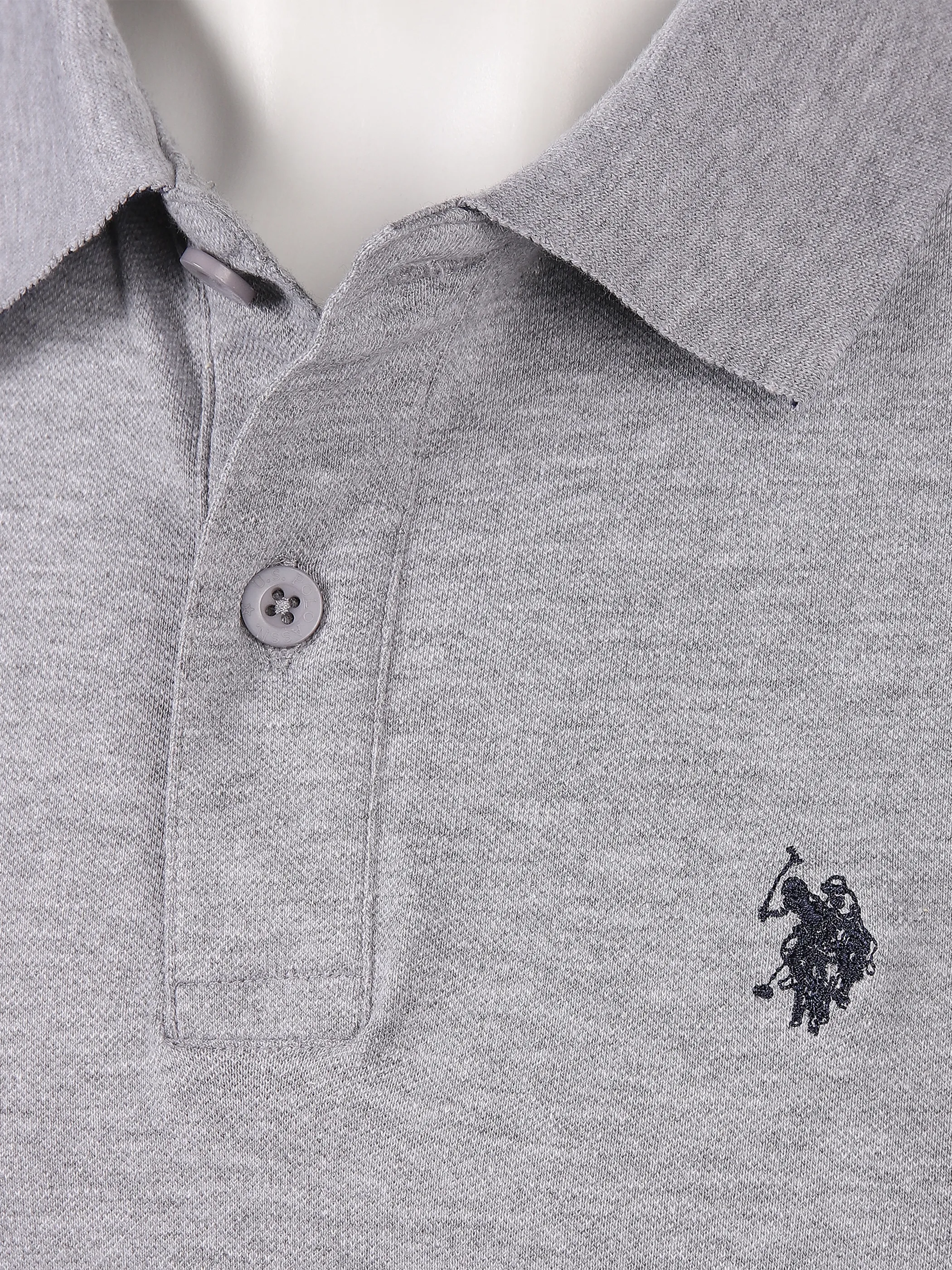 U.S. Polo Assn. He. Poloshirt 1/1 Arm Stick Grau 844684 GREY MEL 3 U.S. Polo Assn. He. Poloshirt 1/1 Arm Stick Grau 844684 GREY MEL 3