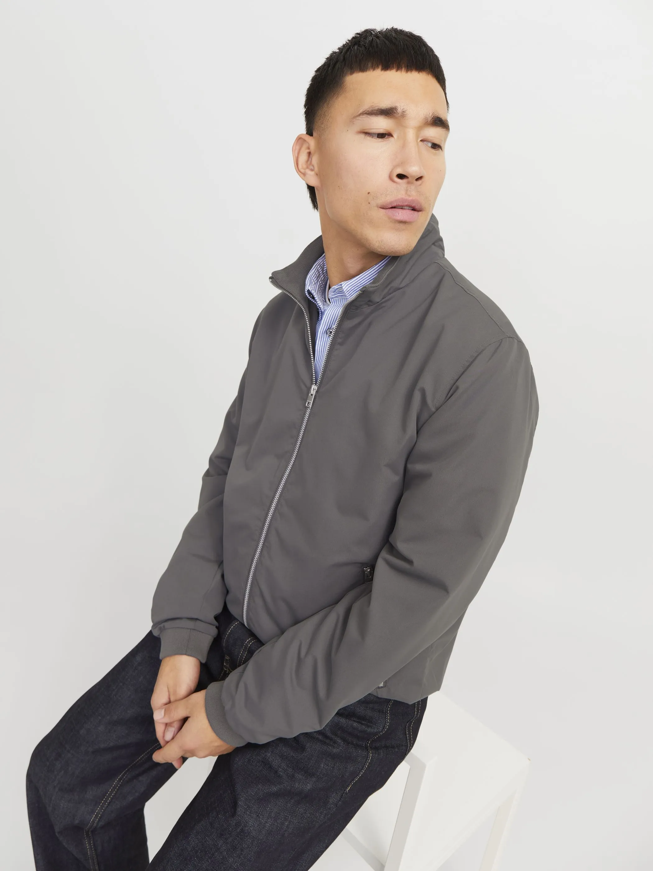 Jack Jones 12204277 JJERUSH HARRINGTON BO Grau 872235 176540 Jack Jones 12204277 JJERUSH HARRINGTON BO Grau 872235 176540