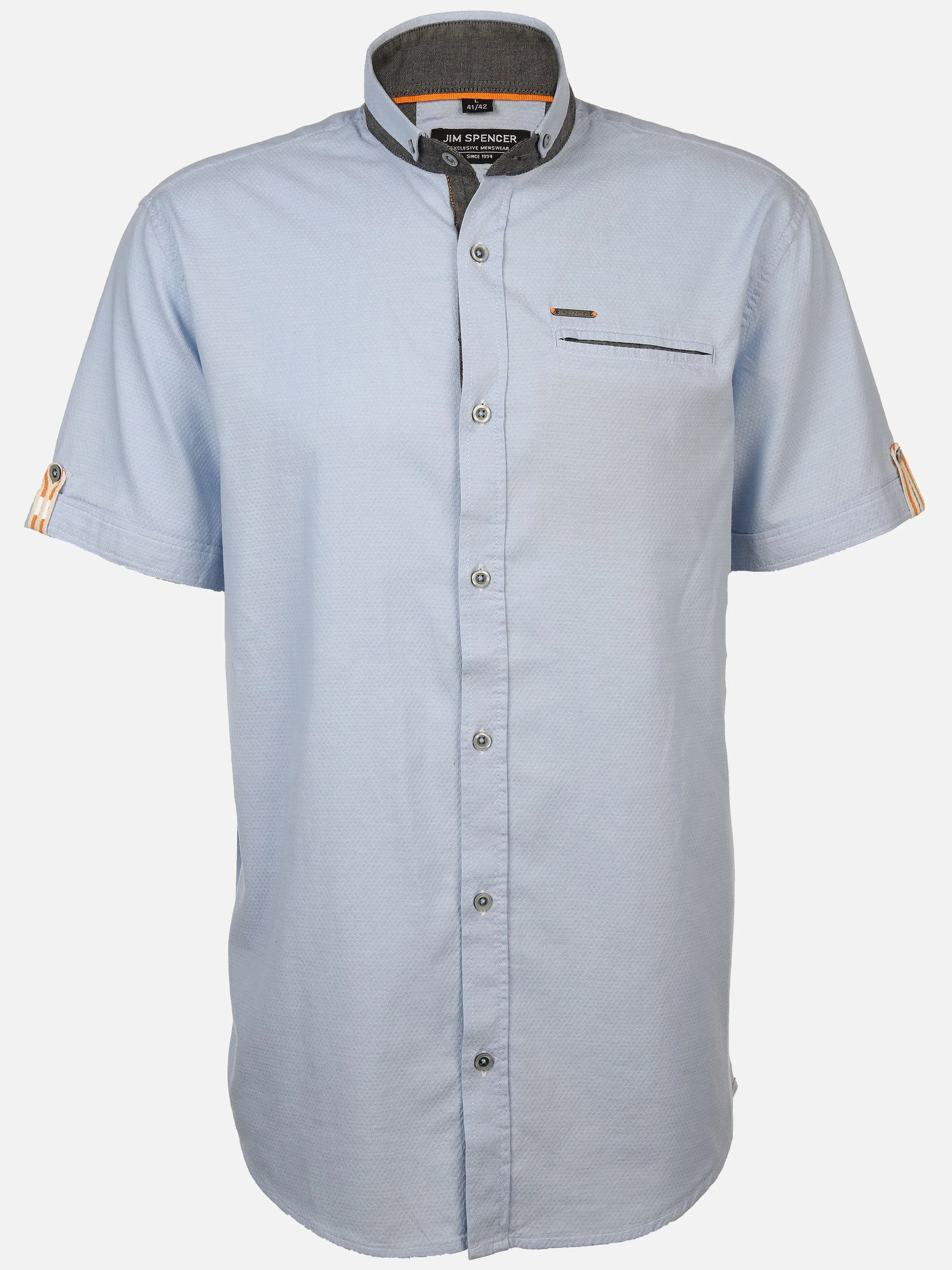 Jim Spencer He. Stehkragenhemd 1/2 Arm Blau 892170 BLUE 1
