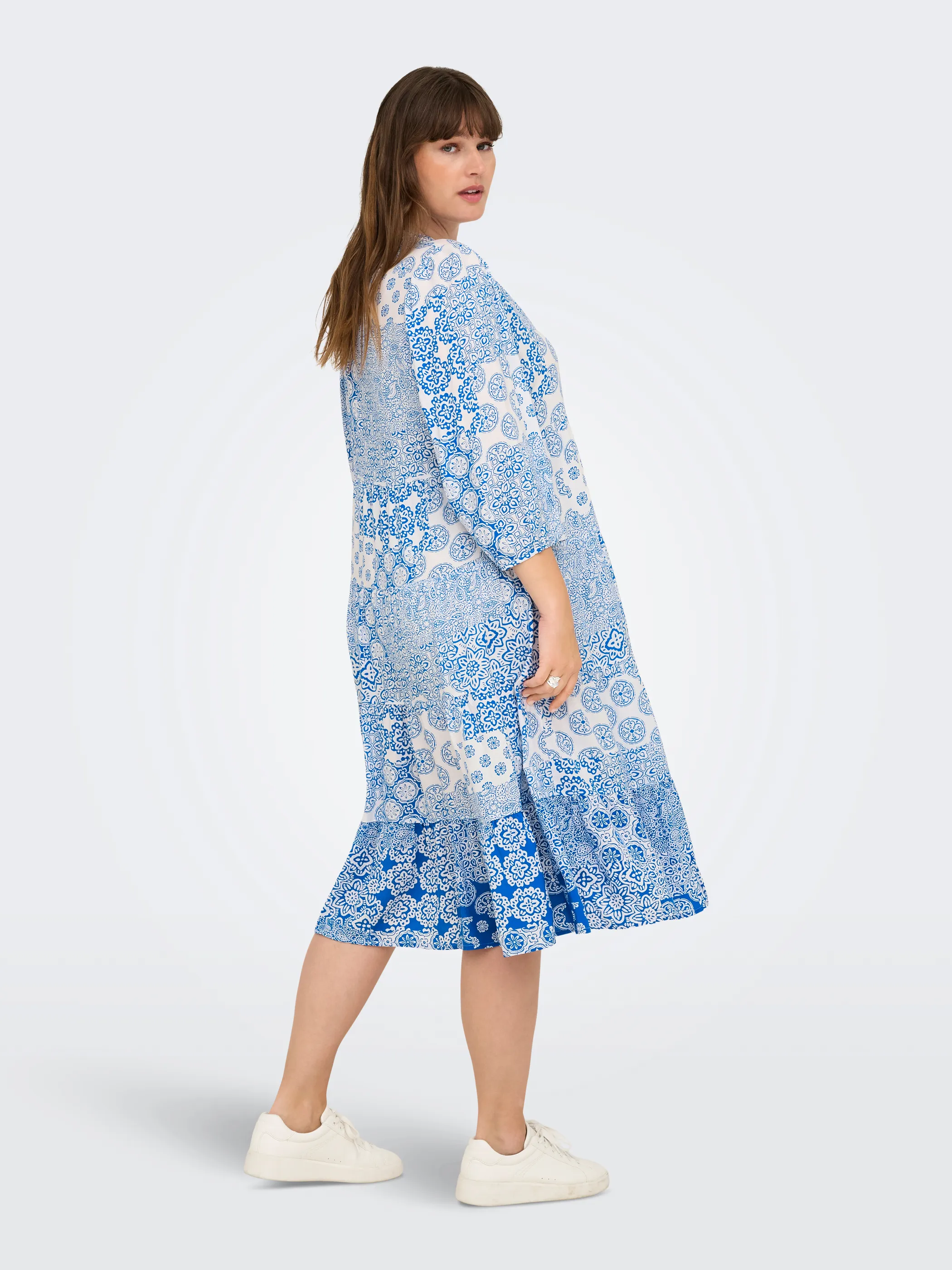 Only Carmakoma 15344321 CARMILANA 3/4 DRESS W Blau 922445 219550003 2