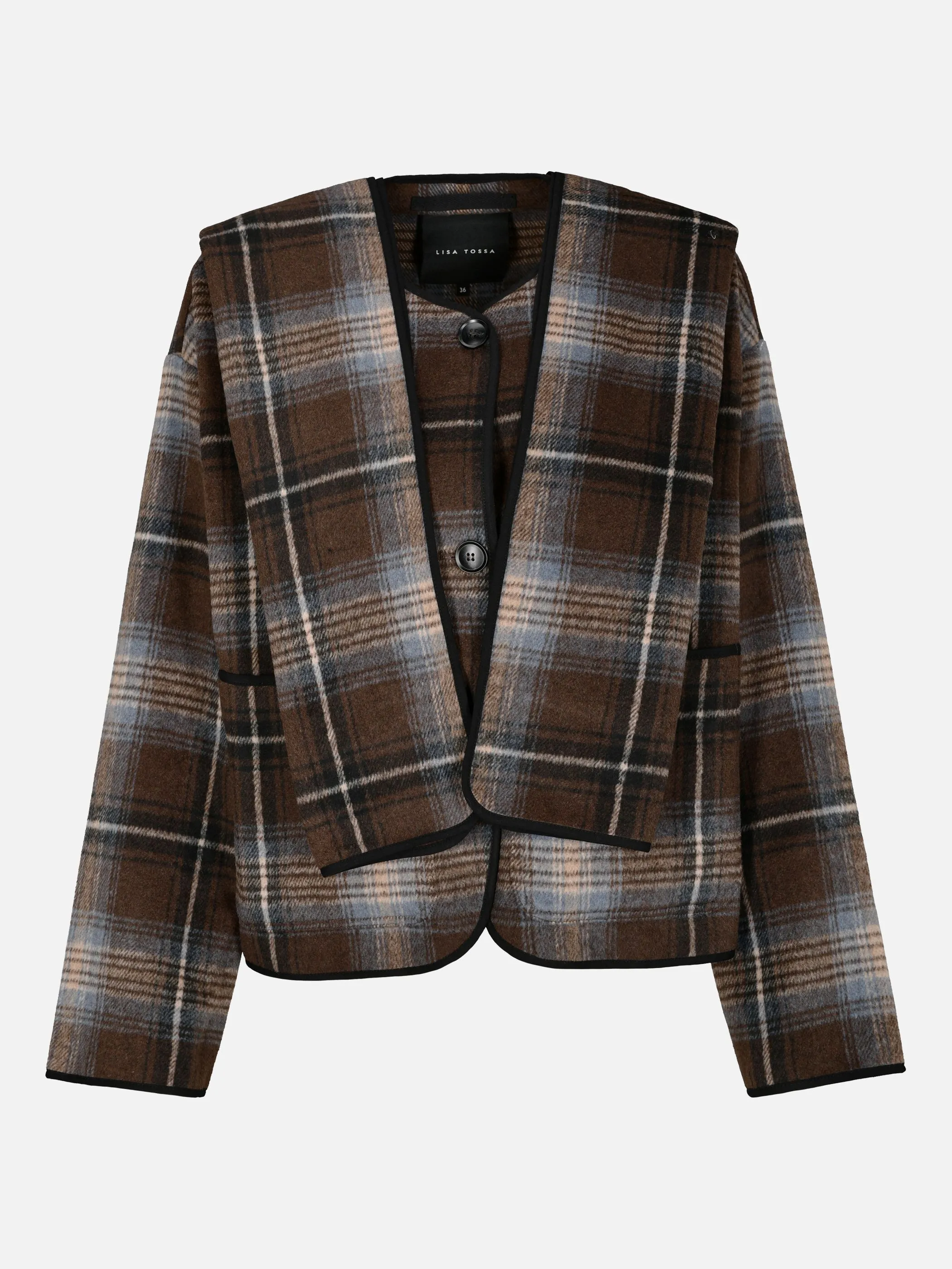 Lisa Tossa Da-Woolen Check Jacket Braun 933635 751 1