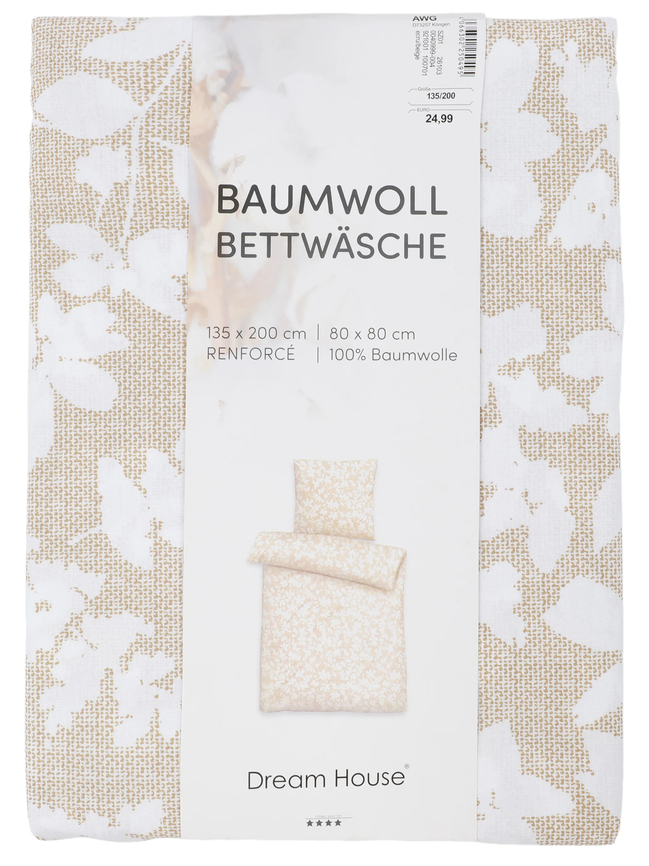 Dream House Renforce Bettwäsche 135x200 Weiß 921001 BÄTTER 1