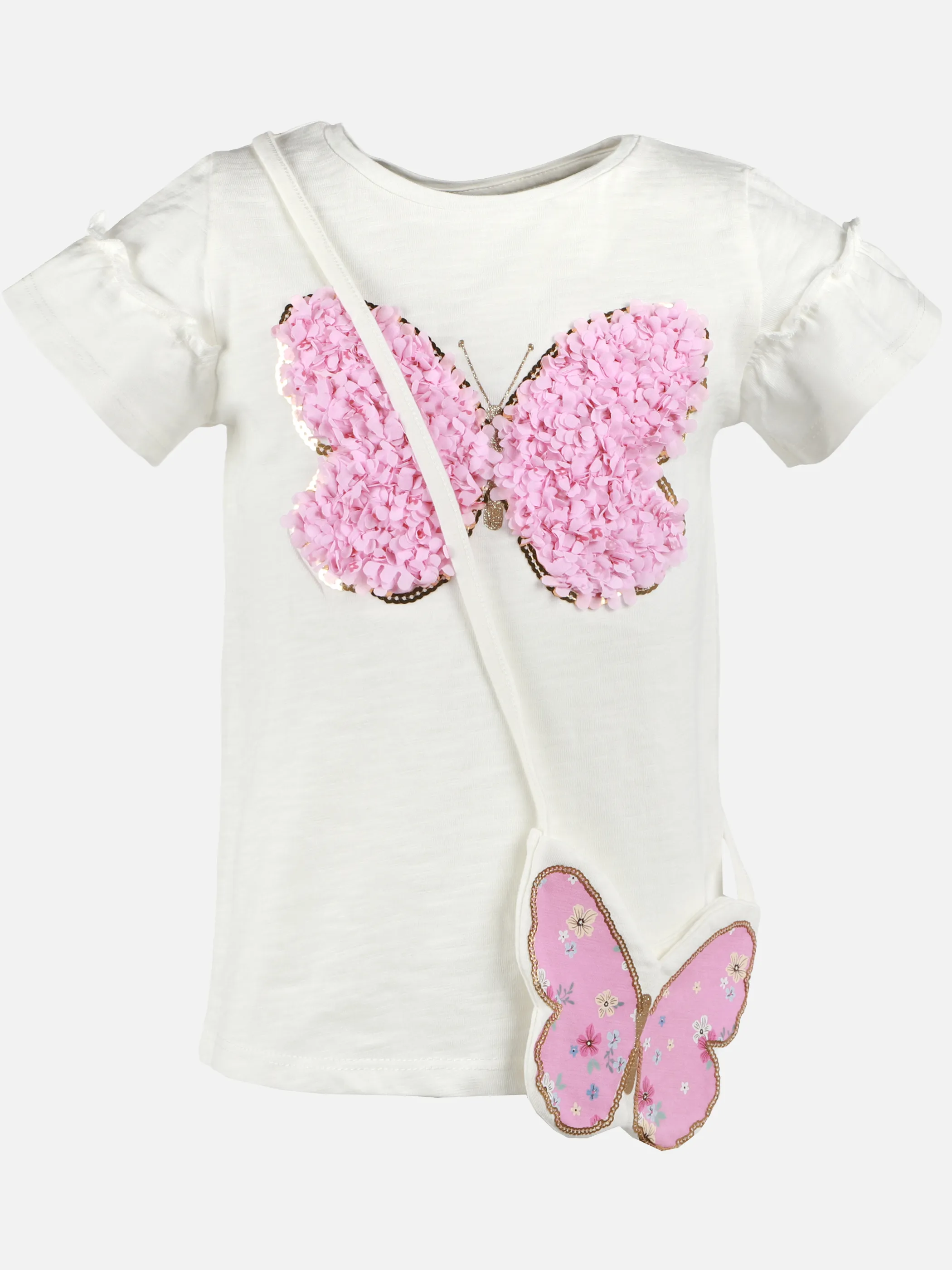 One Way MG 2pcs Set T-Shirt mit Schmetterling FP + Tasche Weiß 922254 WE 2