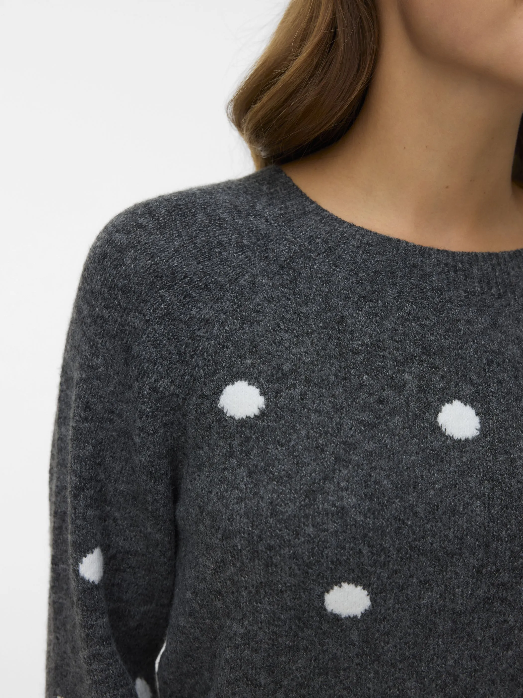 Vero Moda 10330790 VMDOFFY INTARSIA LS O Grau 913125 178996006 3