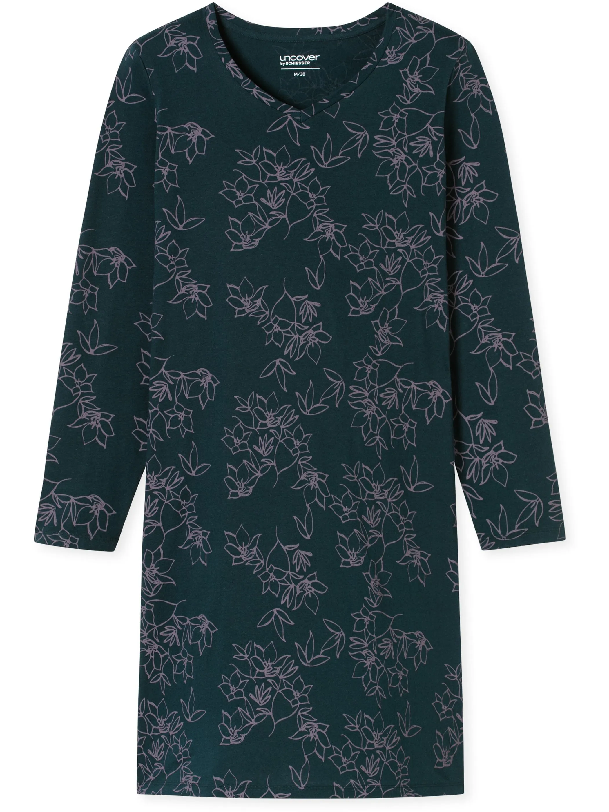 UNCOVER by Schiesser 182851 Sleepshirt 1/1 Arm, 95c Blau 914231 804 1