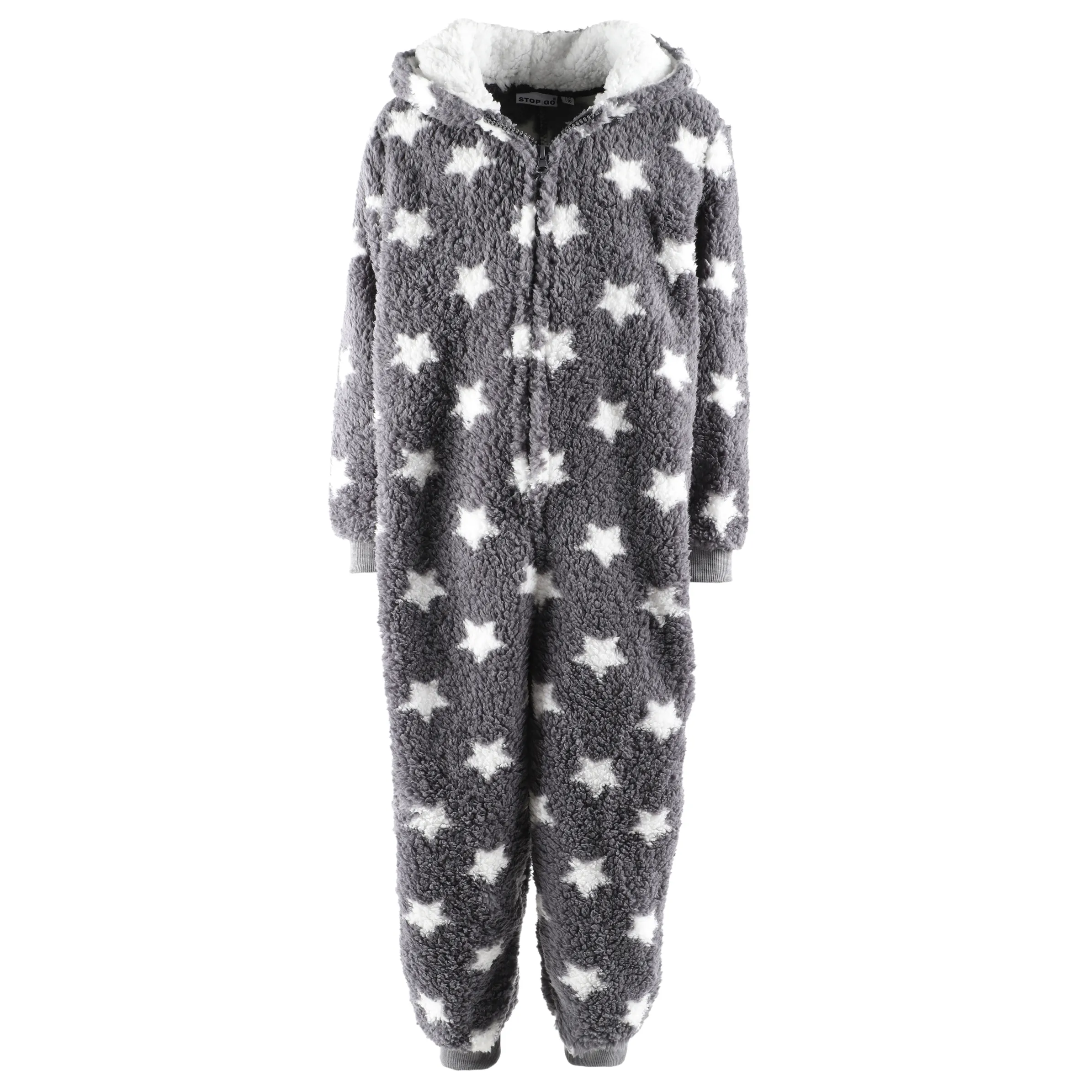 Stop + Go Kinder Kuschelfleece Jumpsuits Grau 796404 GR/CR 1 Stop + Go Kinder Kuschelfleece Jumpsuits Grau 796404 GR/CR 1