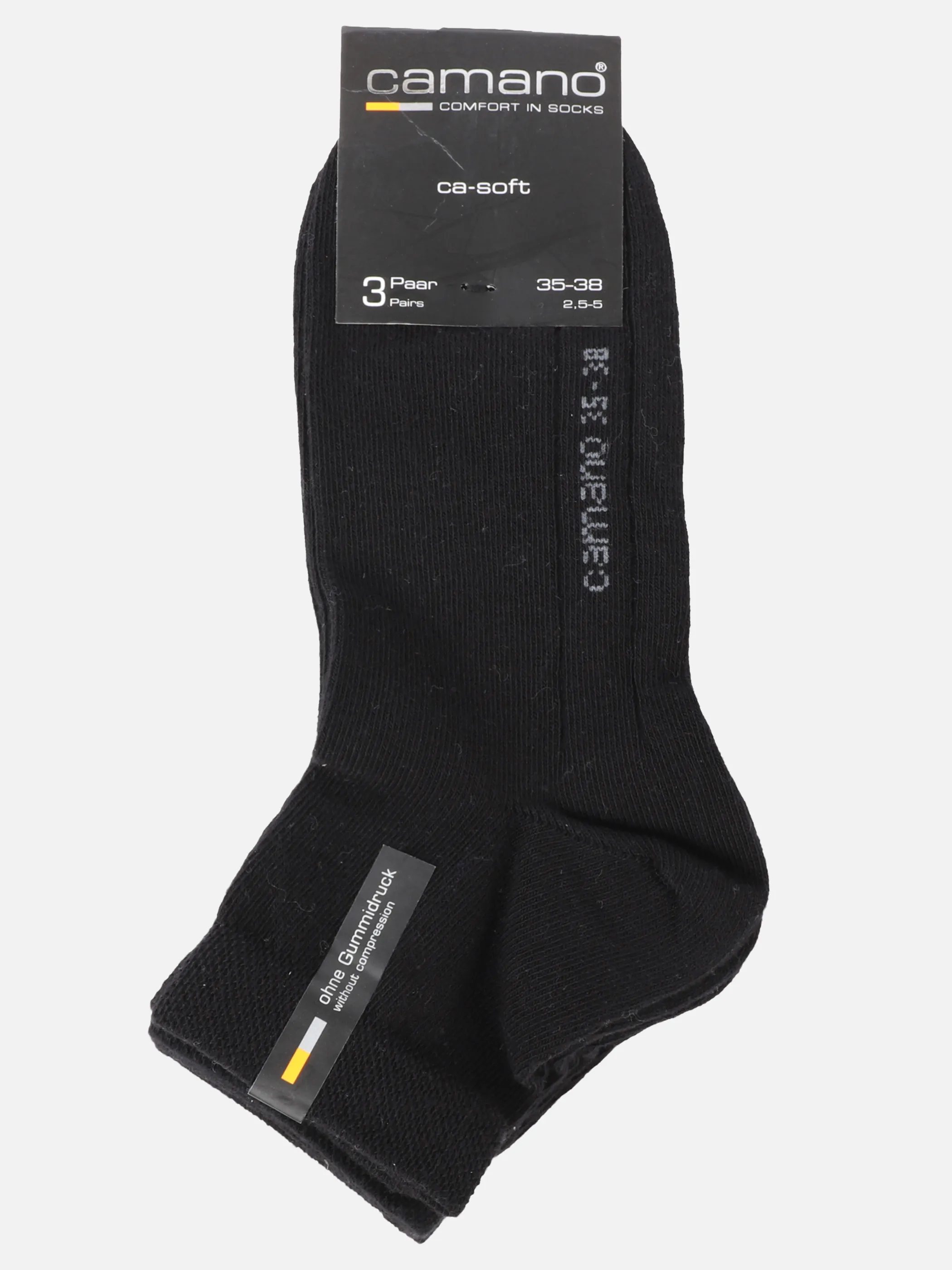 Camano 3023 He-Soft Quarter Socken3er Schwarz 809764 0005 3