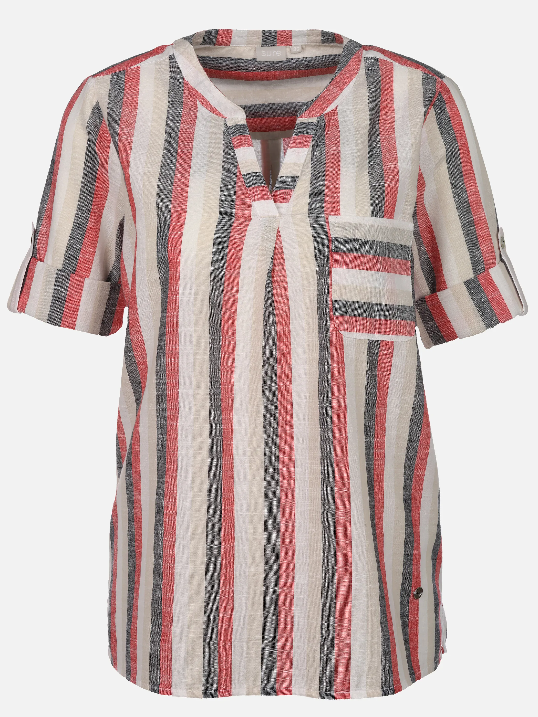 Sure Da-Streifenbluse m. 3/4 Arm Schwarz 924513 BLACK 1