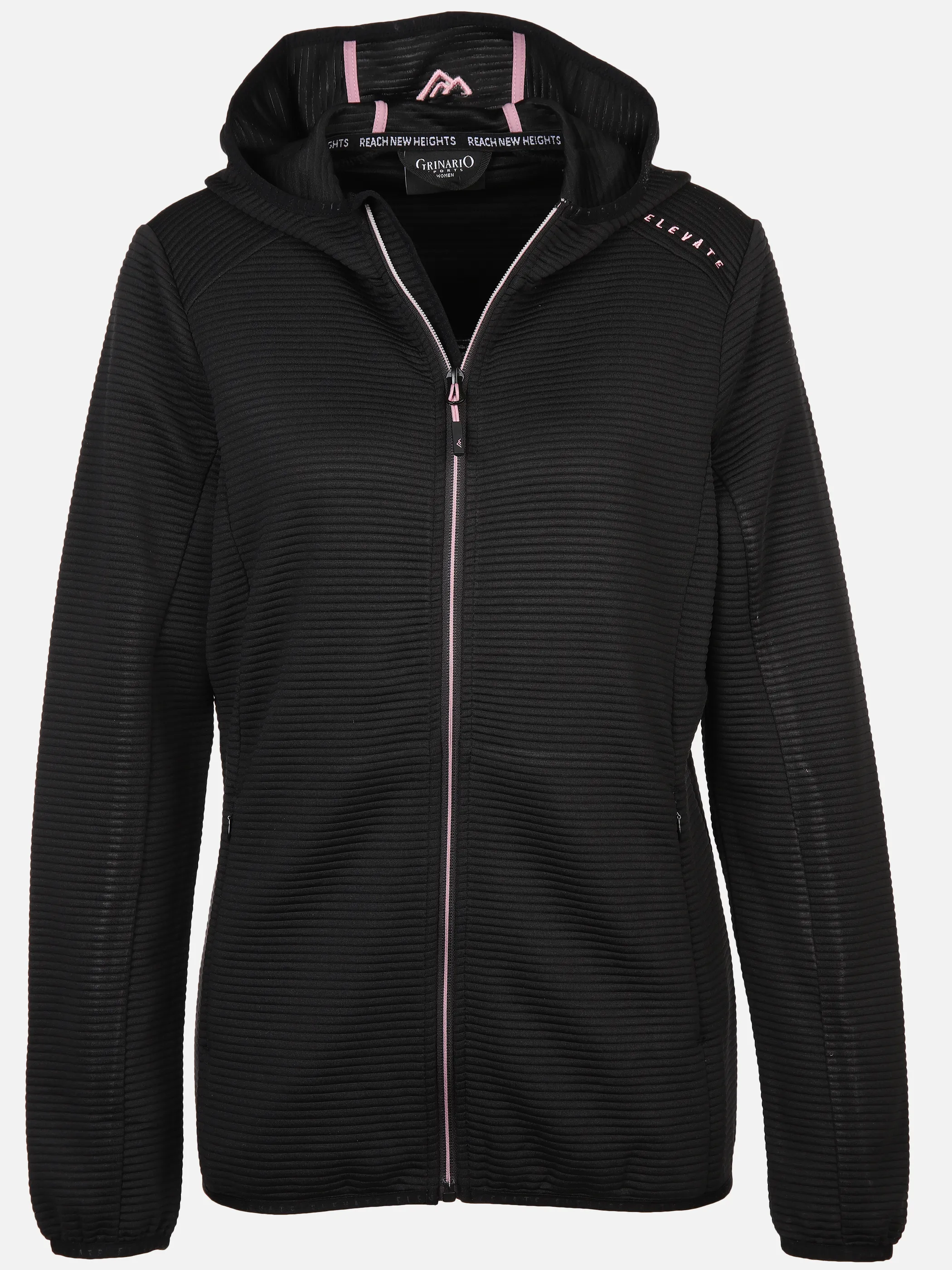 Grinario Sports Damen Jacke, Ottoman Schwarz 888158 BLACK 1 Grinario Sports Damen Jacke, Ottoman Schwarz 888158 BLACK 1