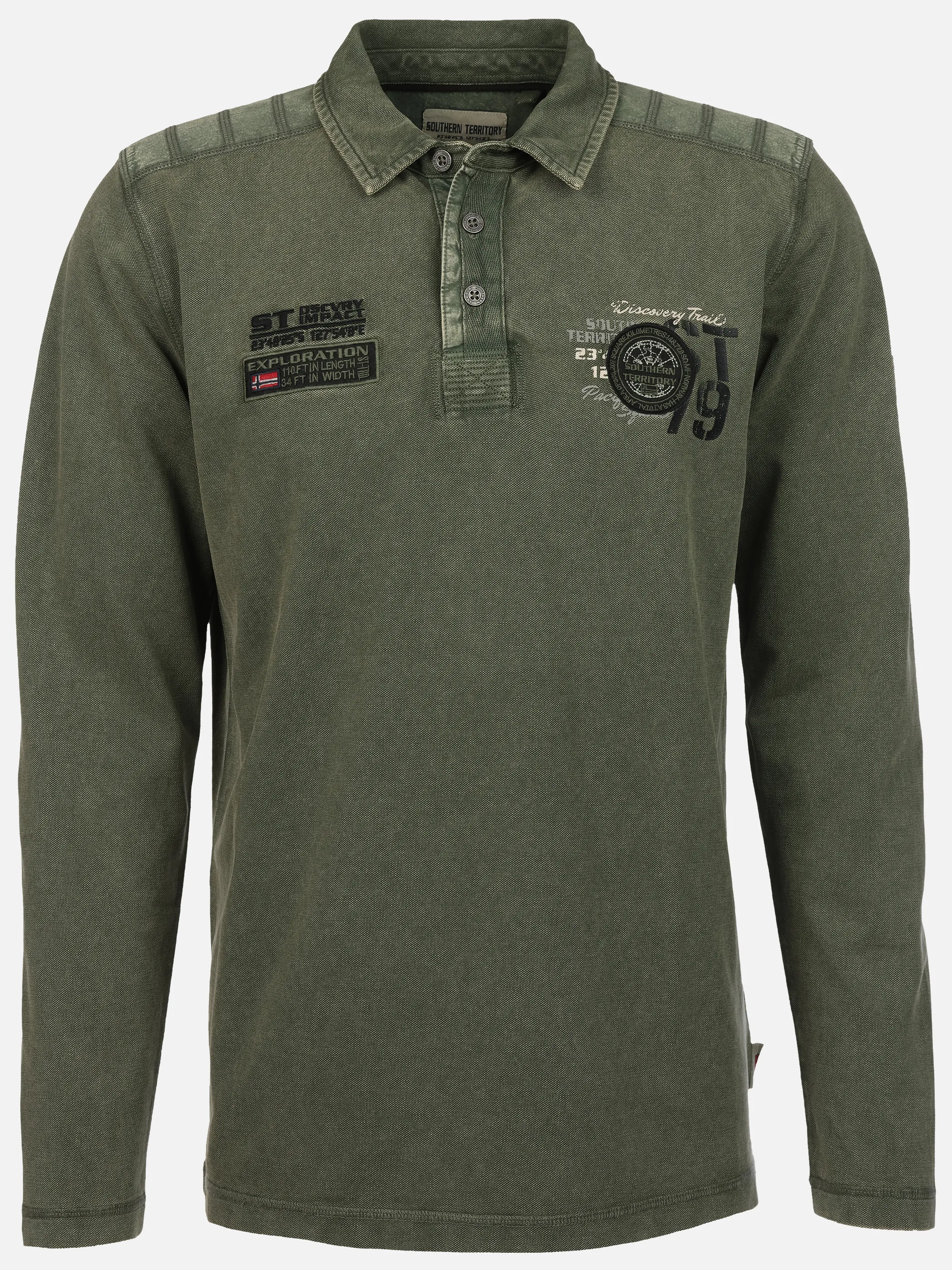 Southern Territory He. Poloshirt 1/1 Arm washer batch Oliv 930520 OLIVE 1