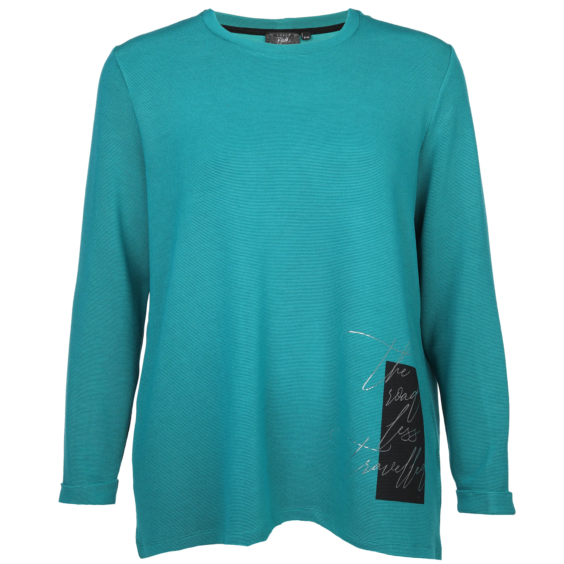 Sonja Blank Da-Langarmshirt m. Aufdruck Türkis 886873 PETROL 1 Sonja Blank Da-Langarmshirt m. Aufdruck Türkis 886873 PETROL 1