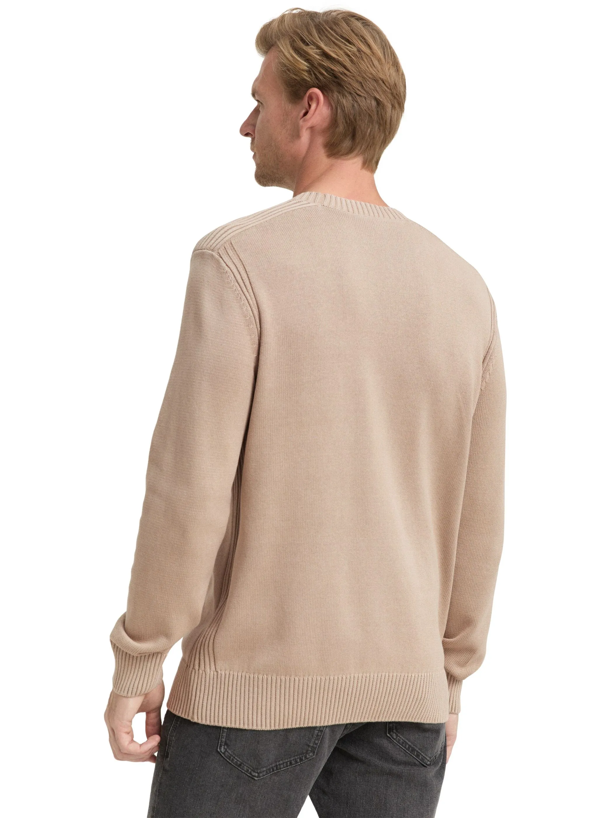 Tom Tailor 1048024 washed crewneck knit Beige 914872 16764 2