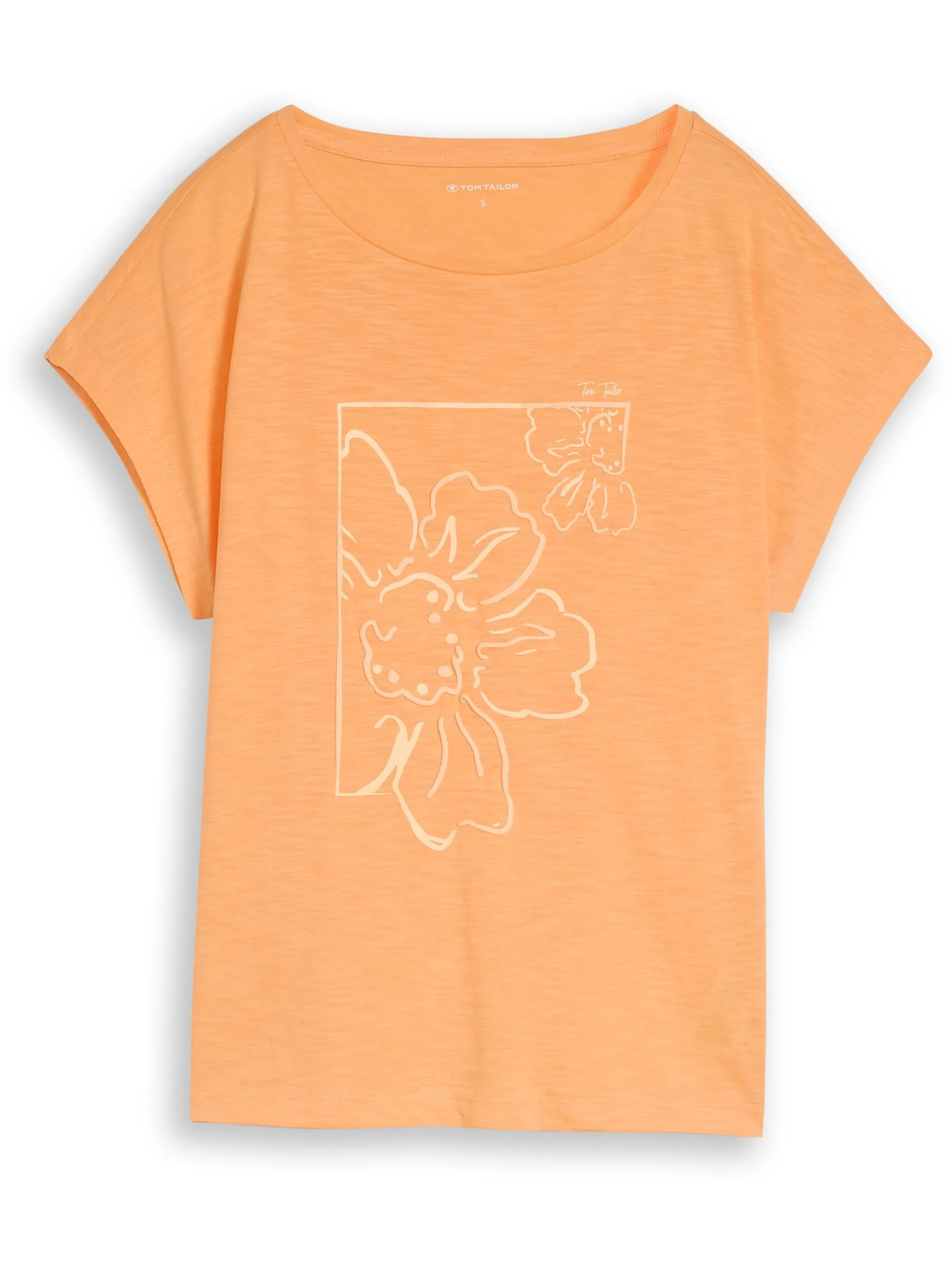Tom Tailor 1052158 T-shirt overcut with front art Orange 926009 22225 5