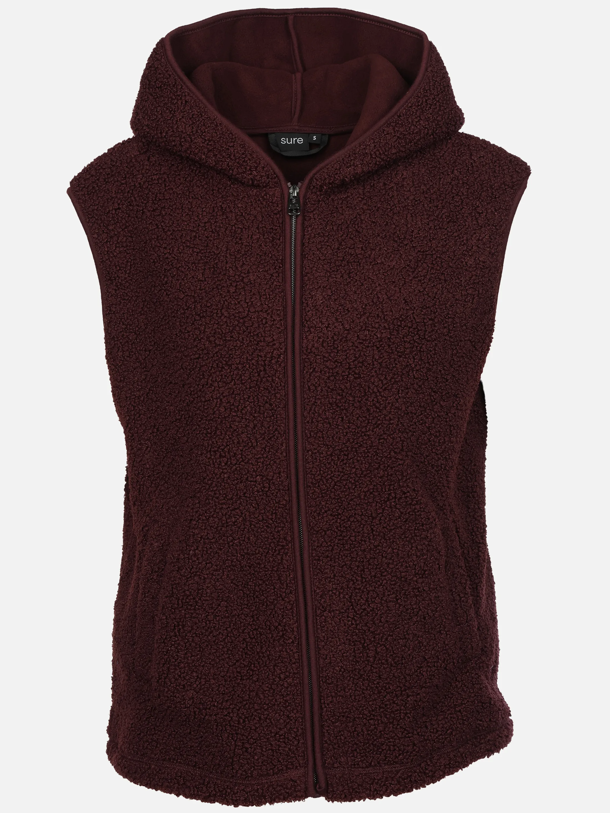 Sure Da. Teddy-Fleece Weste Rot 928785 BURGUND 1