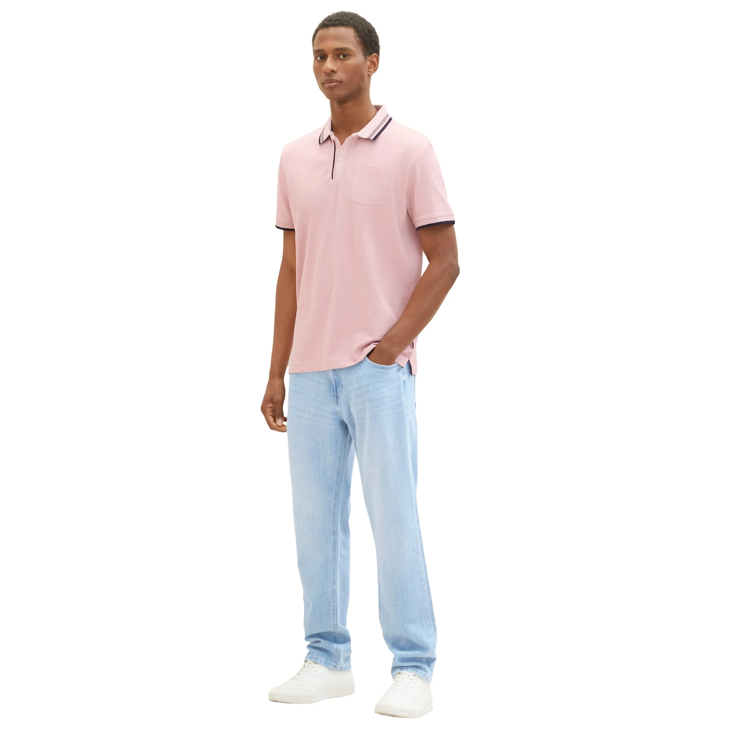 Tom Tailor 1036370 detailed polo Pink 880572 11055 2