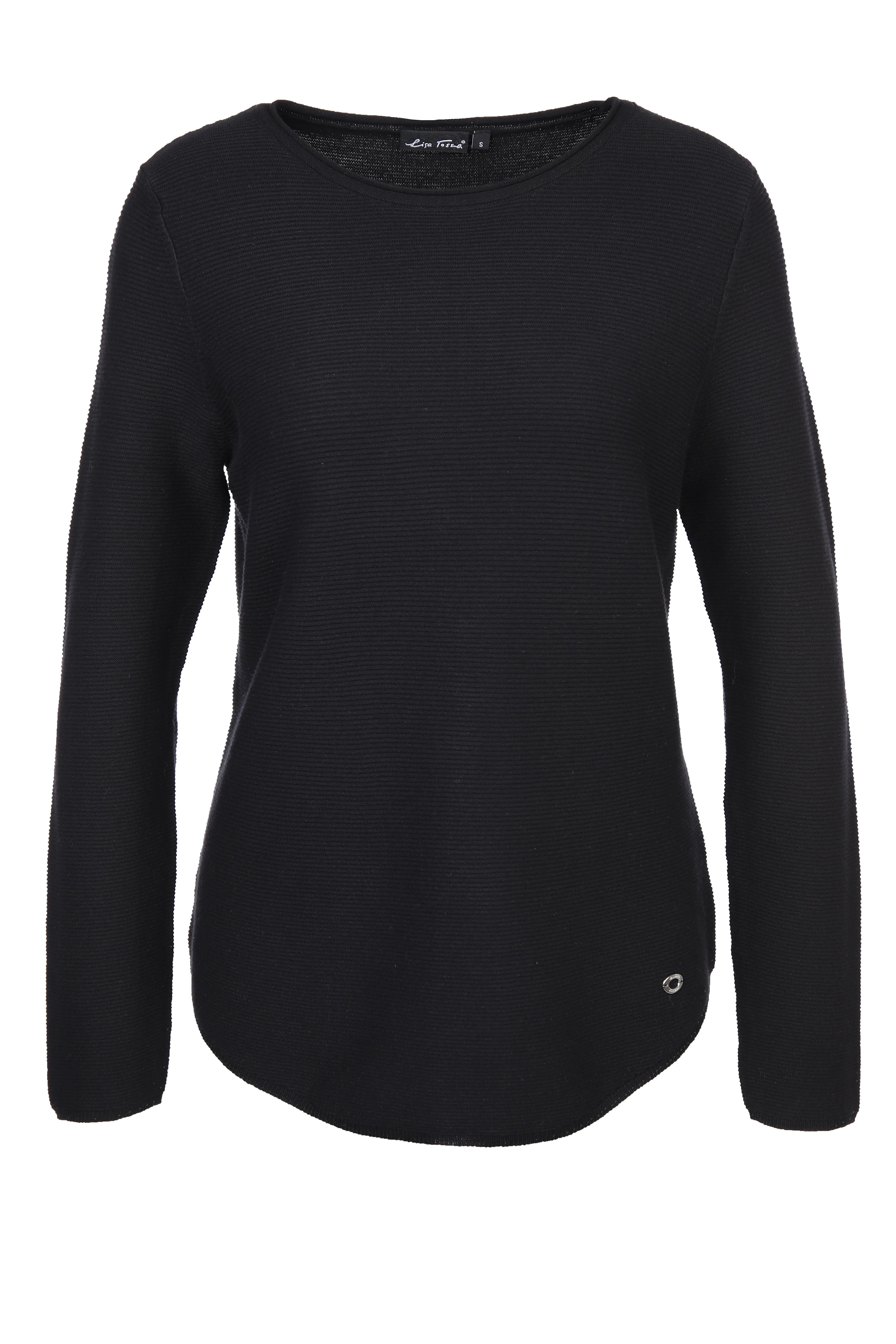 Lisa Tossa Da-Strukturpullover m. 1/1 Arm Schwarz 880633 SCHWARZ 1