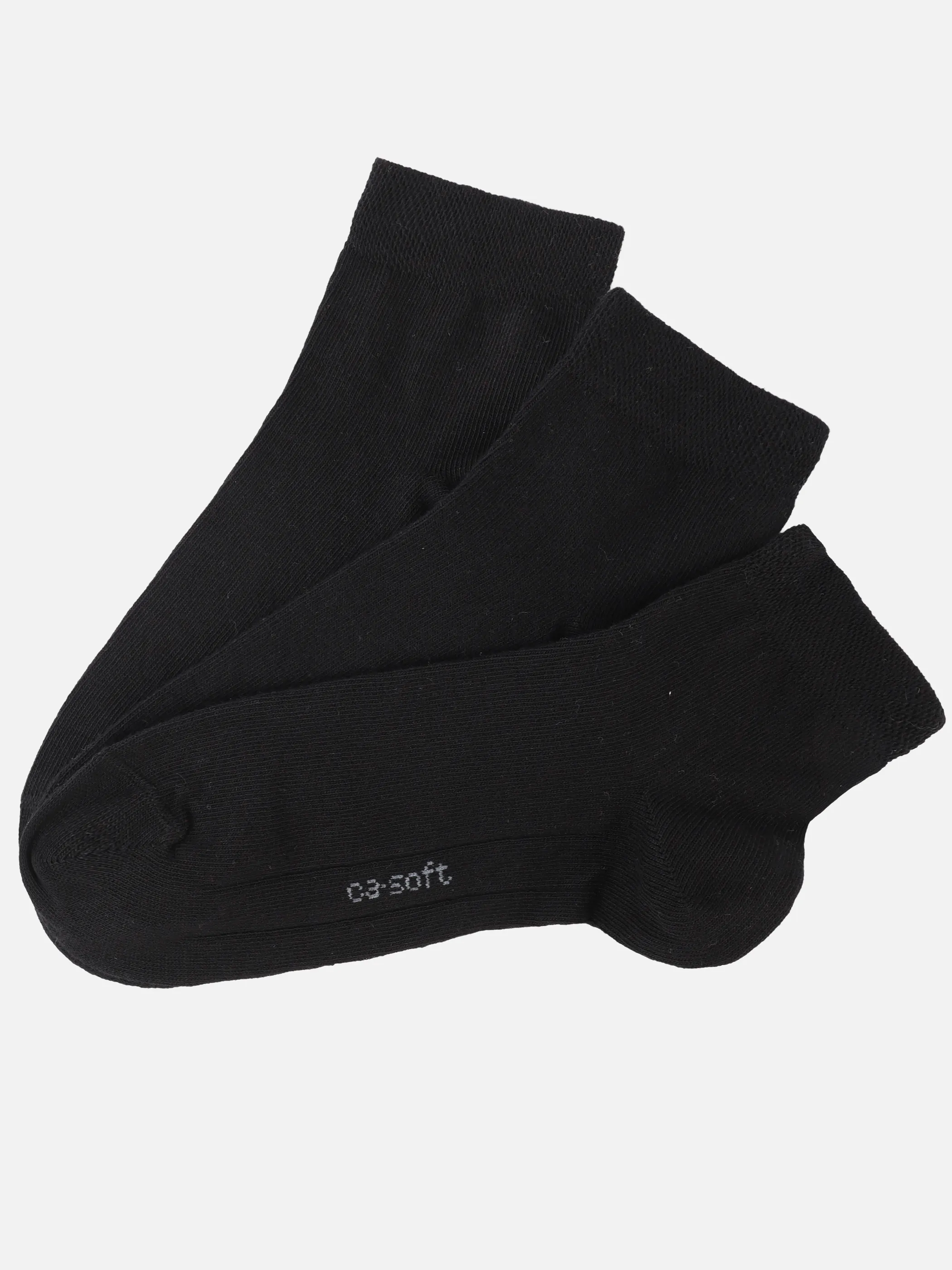 Camano 3023 He-Soft Quarter Socken3er Schwarz 809764 0005 1