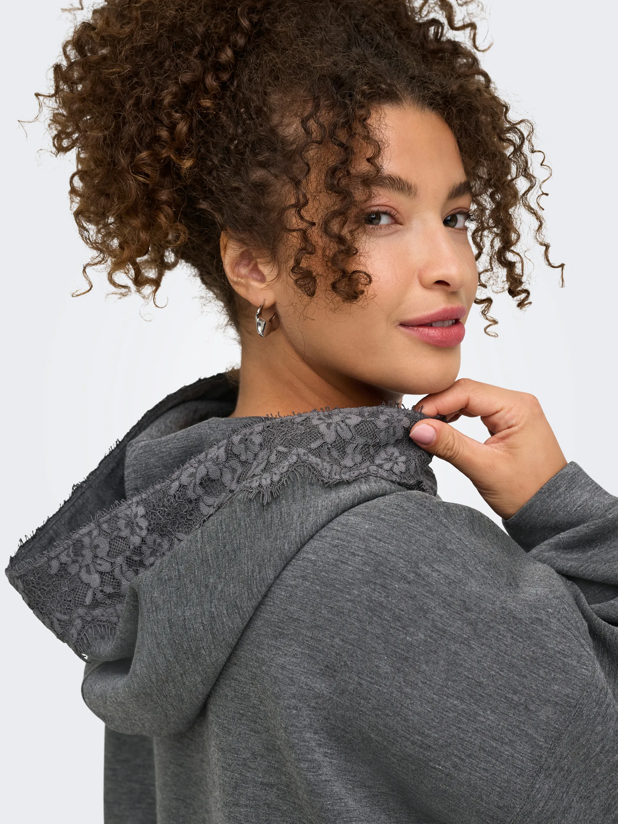 Only Carmakoma 15384491 CARFLAME L/S O-NECK H Grau 933788 179074001 2