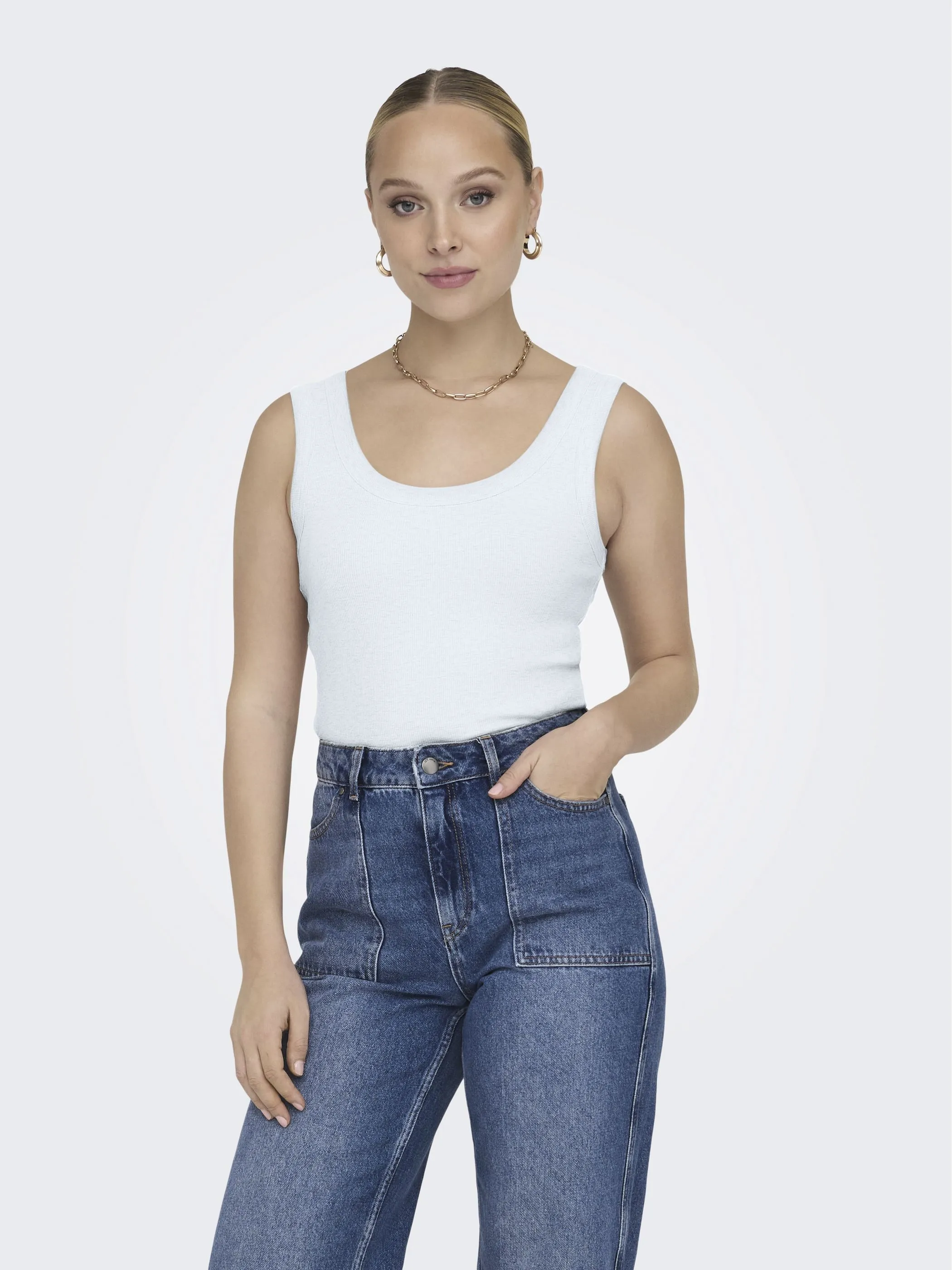 Only 15353650 ONLEASY S/L TANK TOP Weiß 907098 190858 3