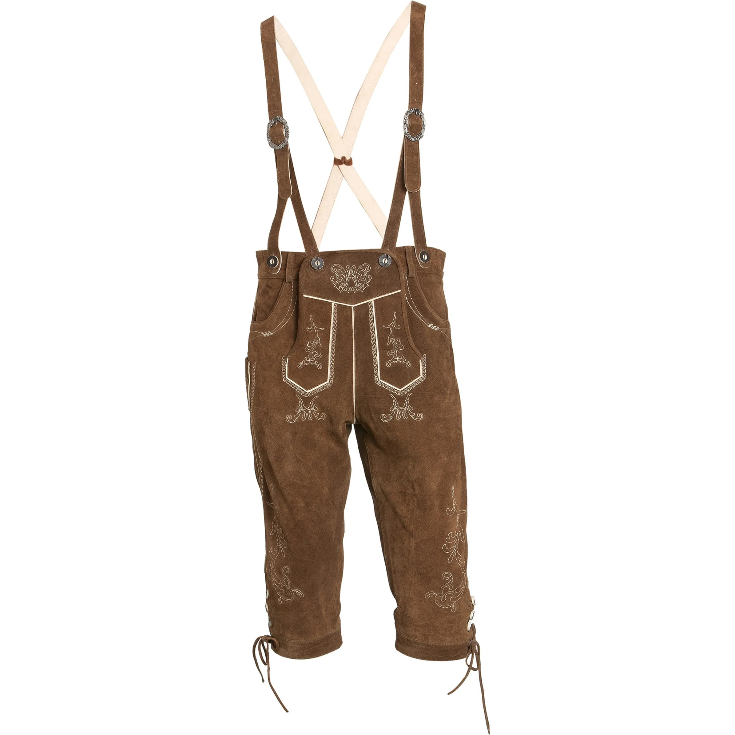 Birkhahn Mode und Tracht He-Lederhose 3/4 schwarz Braun 637156 LIGHT 1