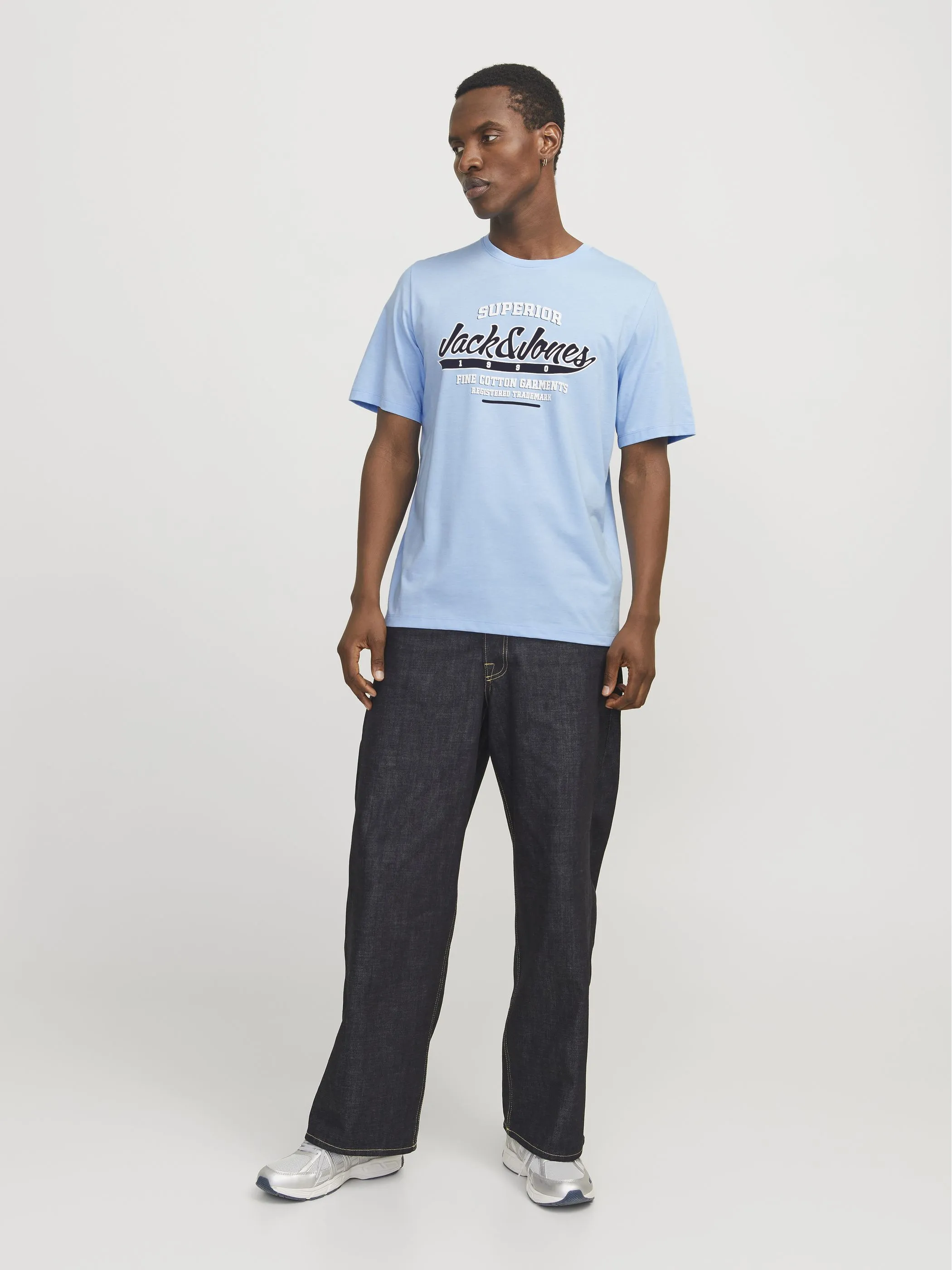 Jack Jones 12268267 JJELOGO TEE SS O-NECK Blau 903461 175780001 4