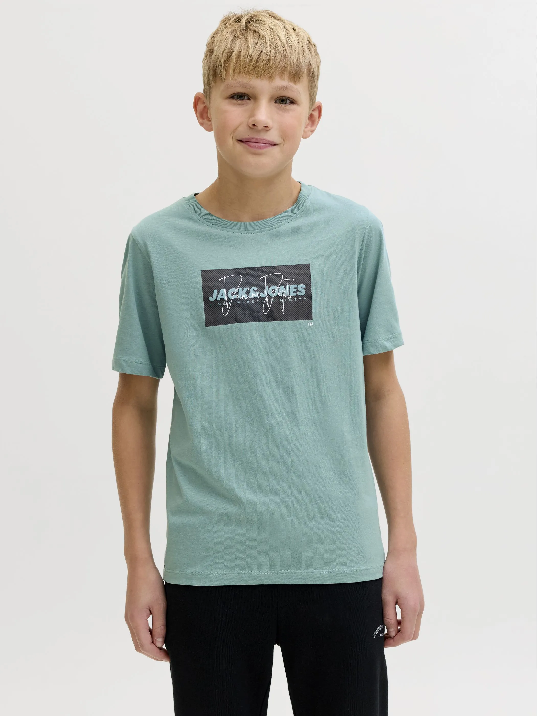 Jack&Jones Junior 12289944 JJCOLE PRINT TEE SS CREW NECK JNR Blau 920172 177556 4