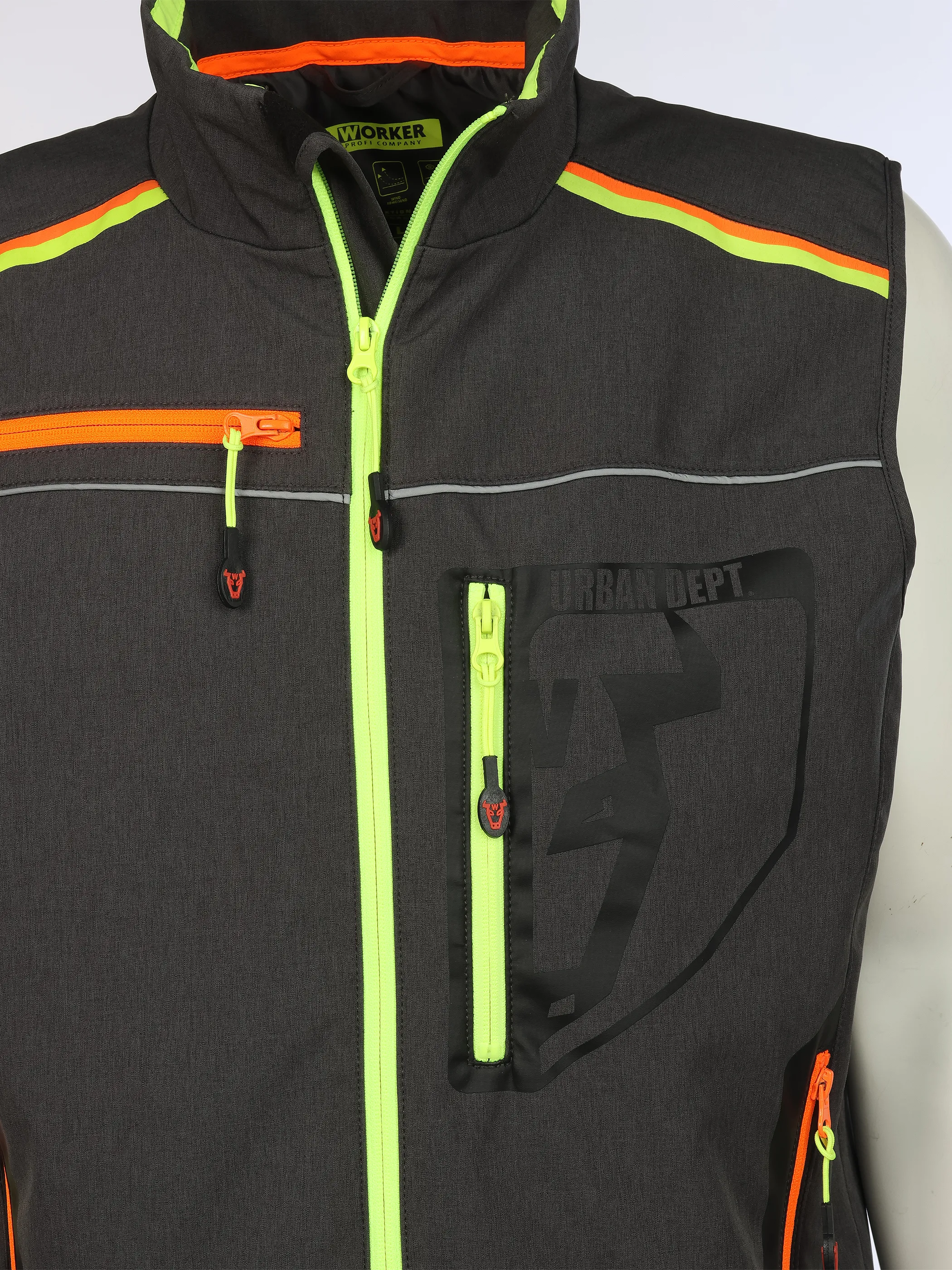 Worker He. Softshellweste neon Grau 929366 GREY 3