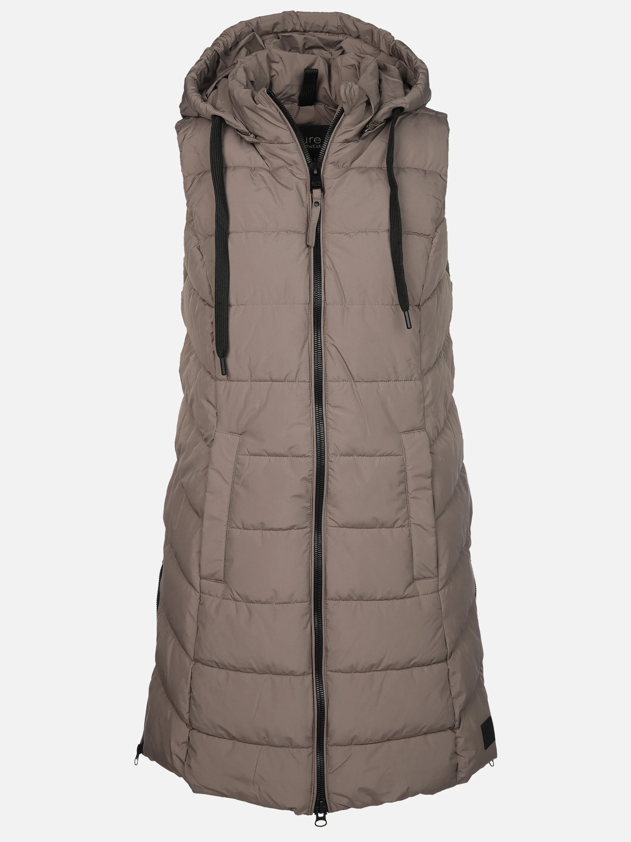 Sure Da-Steppweste lang Grau 912530 TAUPE 1