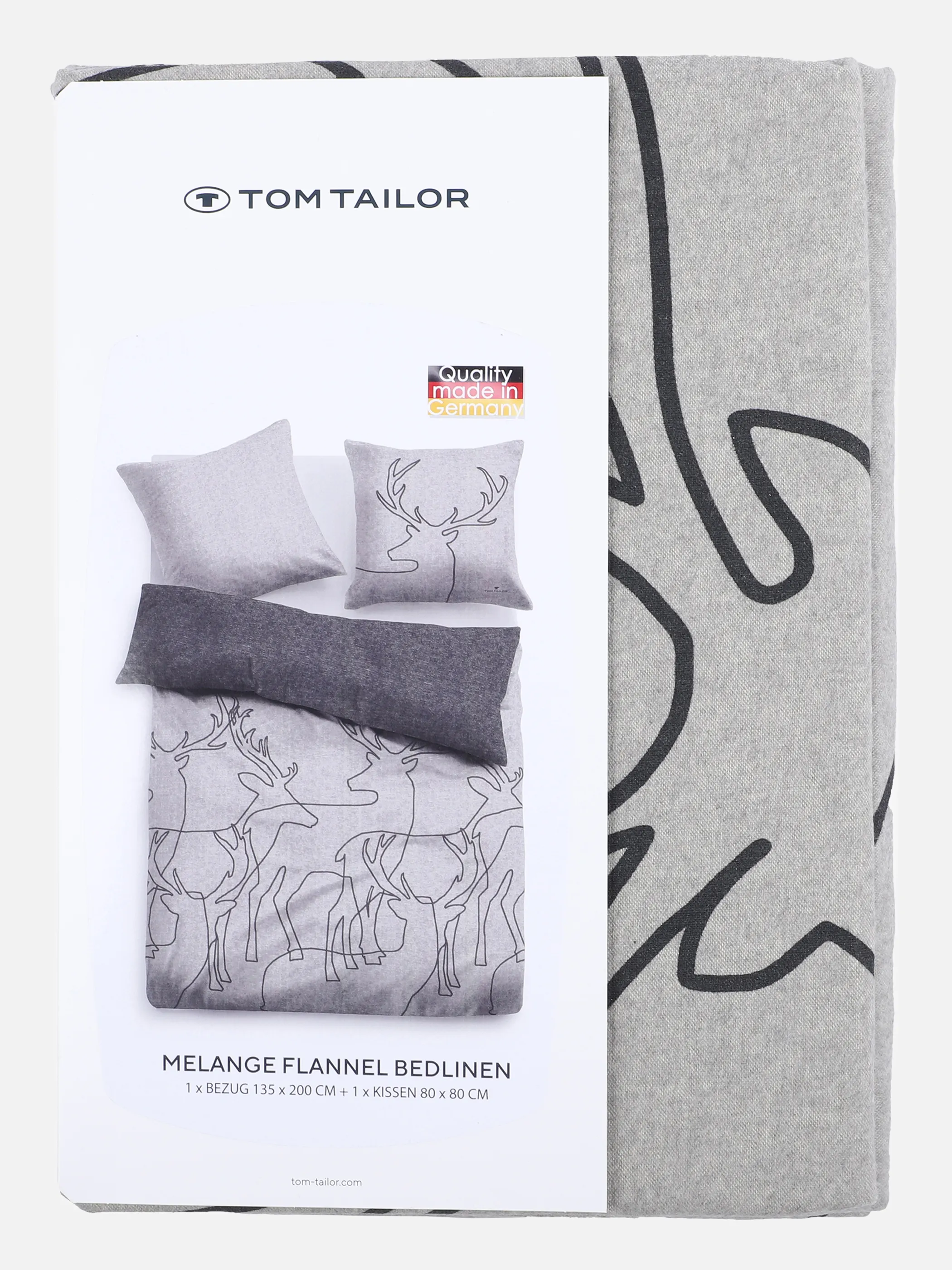 Tom Tailor Biberbettwäsche 135x200cm Grau 867639 GRAU/ANTHR 3