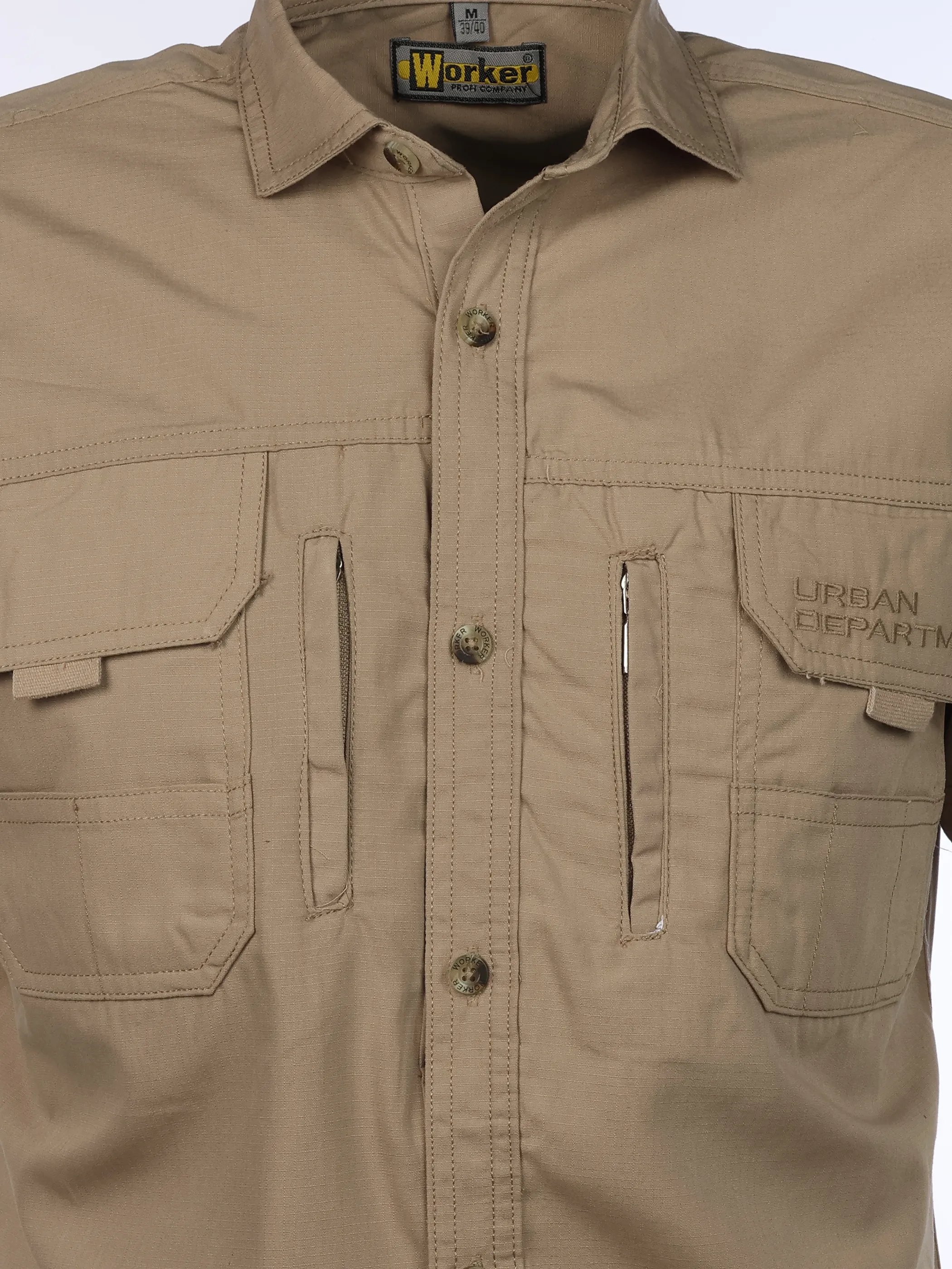 Worker He. Multitaschenhemd 1/2 Arm Beige 908352 STONE 3