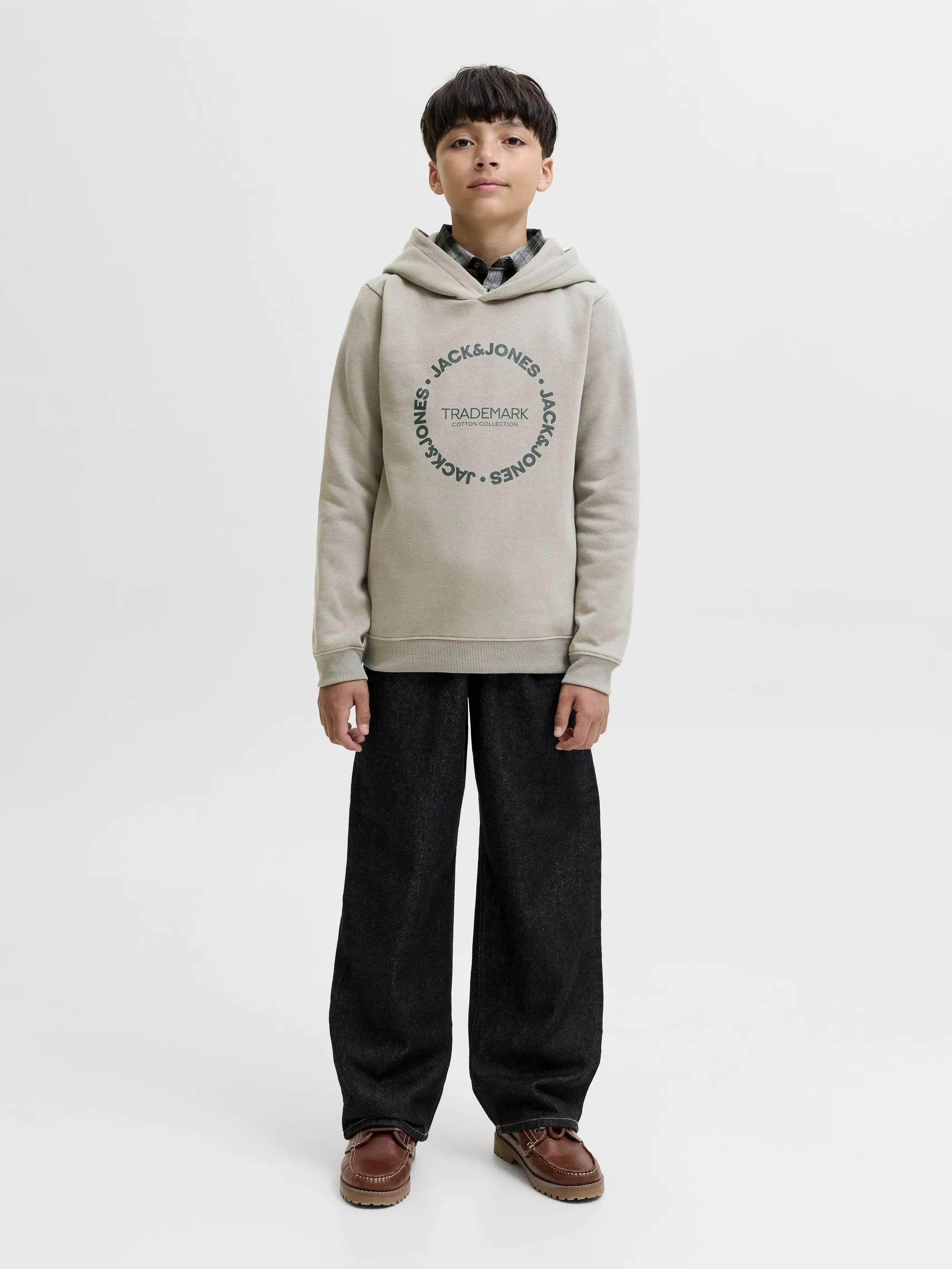 Jack&Jones Junior 12299603 JJBENSON SWEAT HOOD JNR Grün 931435 176725 4