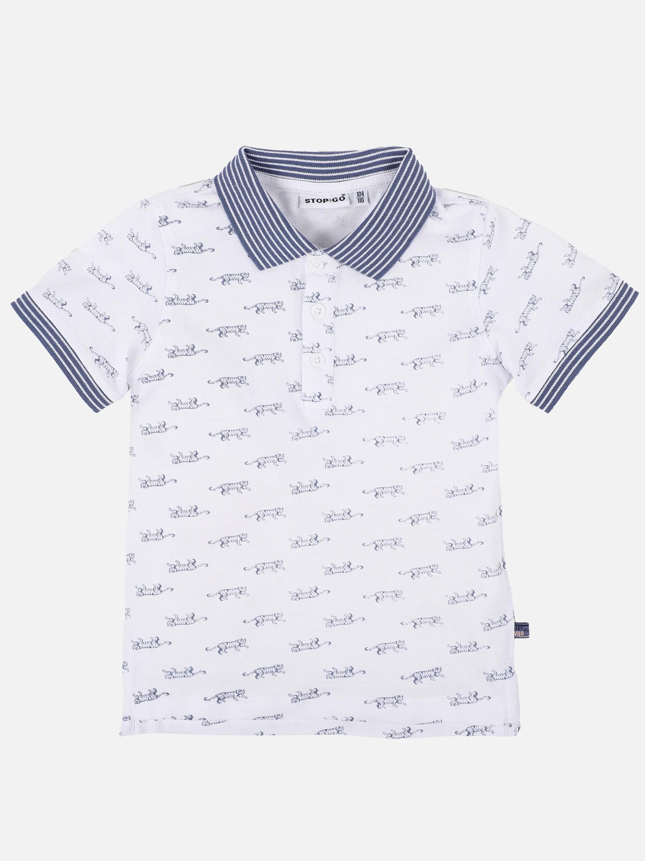 Stop + Go KJ Poloshirt in weiß mit Löwen AOP Weiß 891516 WEIß 1 Stop + Go KJ Poloshirt in weiß mit Löwen AOP Weiß 891516 WEIß 1