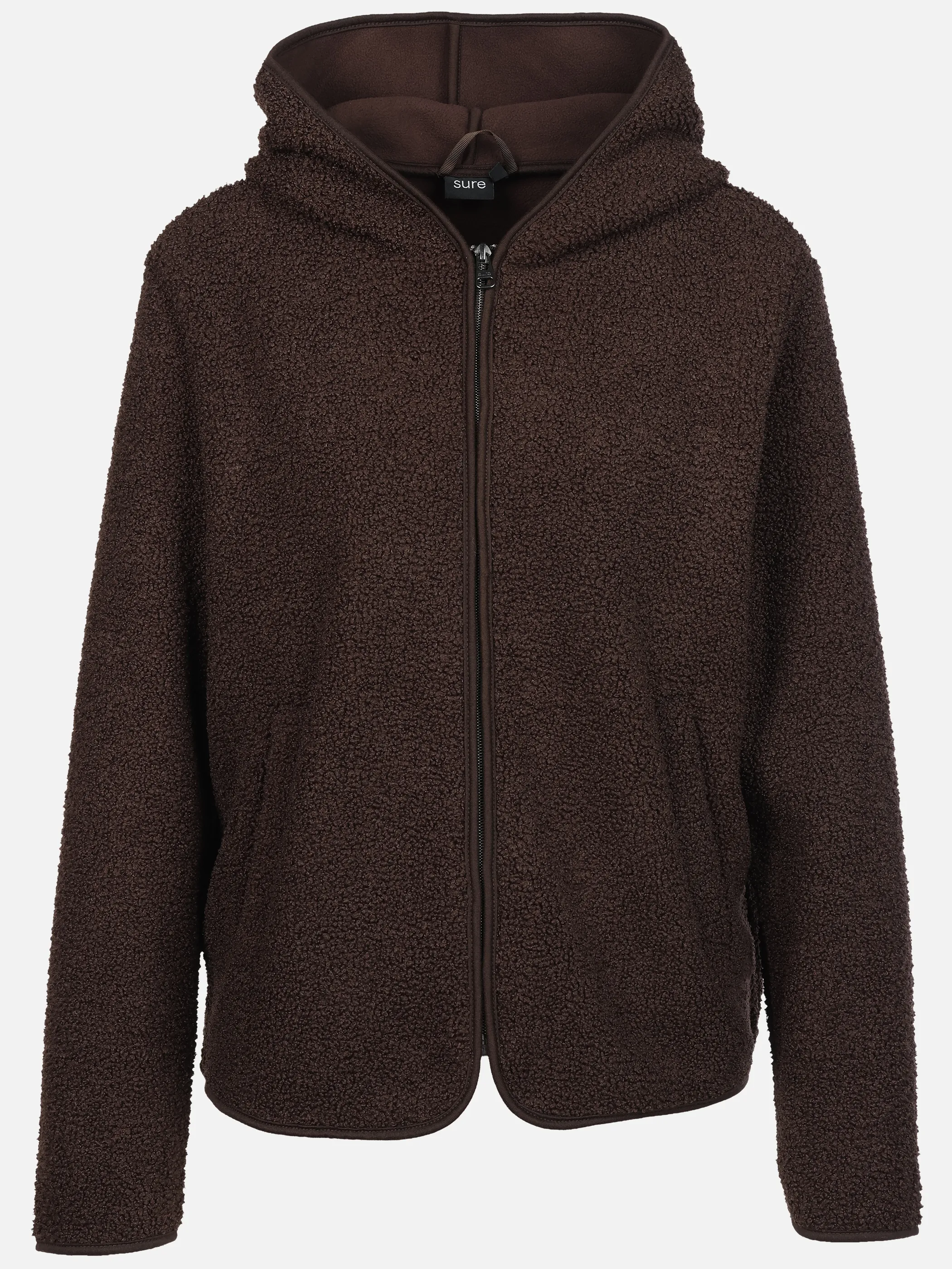Sure Da. Teddy-Fleece Cardigan m. Kapuze Braun 928790 JAVA 1