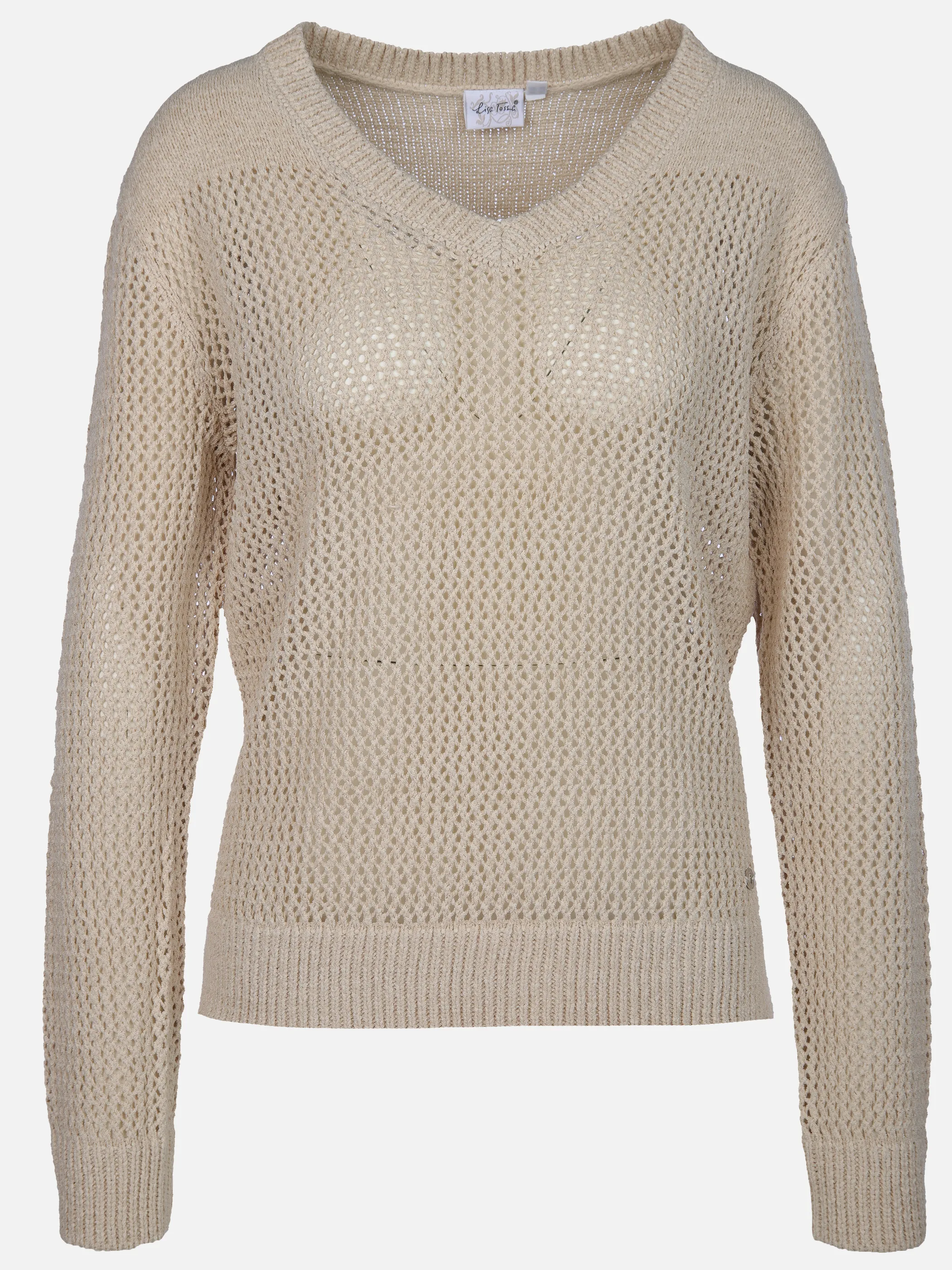 Lisa Tossa Da-Lochstrick-Pullover Weiß 905179 CREME 1