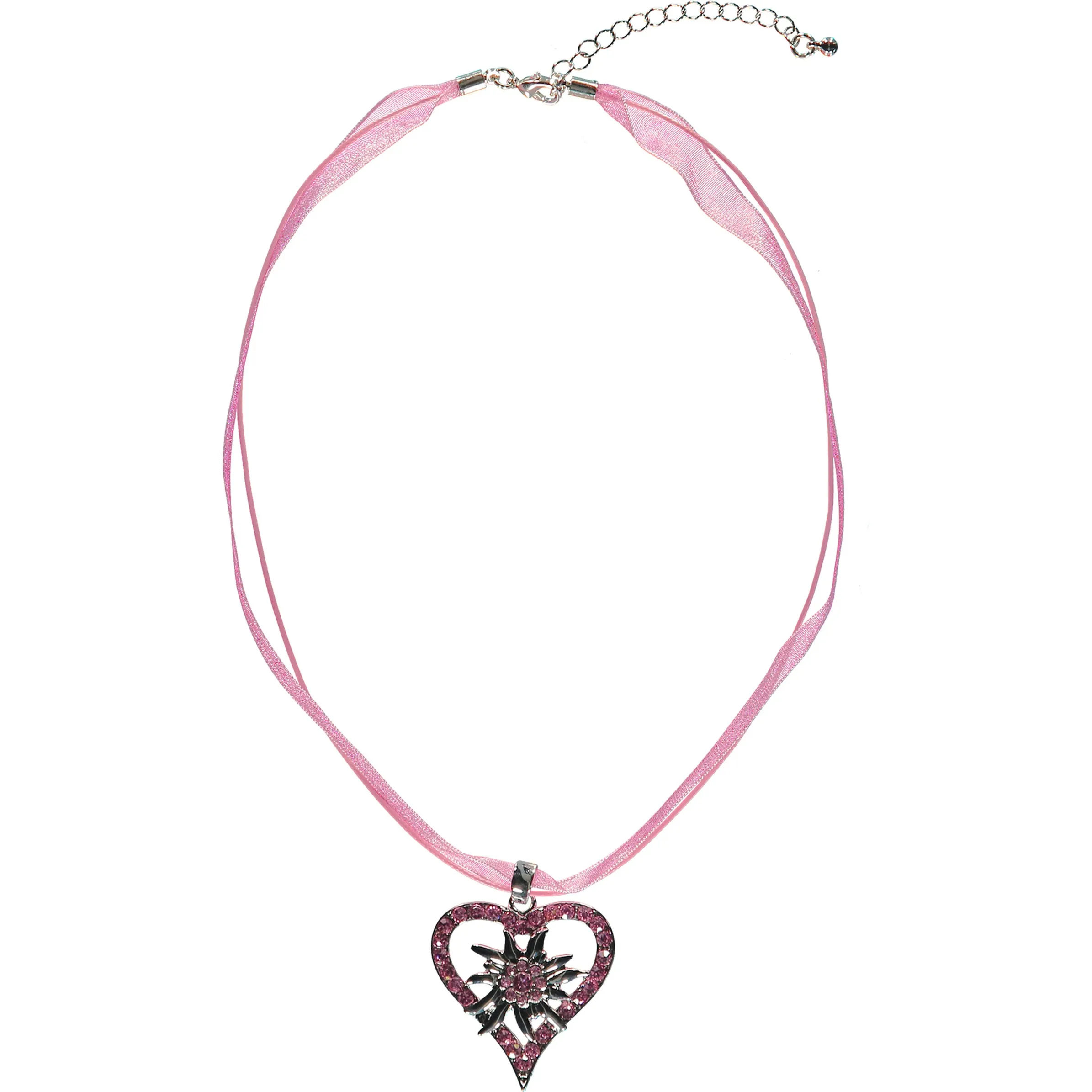 Brandl Tracht Da-Halskette mit Herz & Blumen Rosa 699343 ALTROSA 1