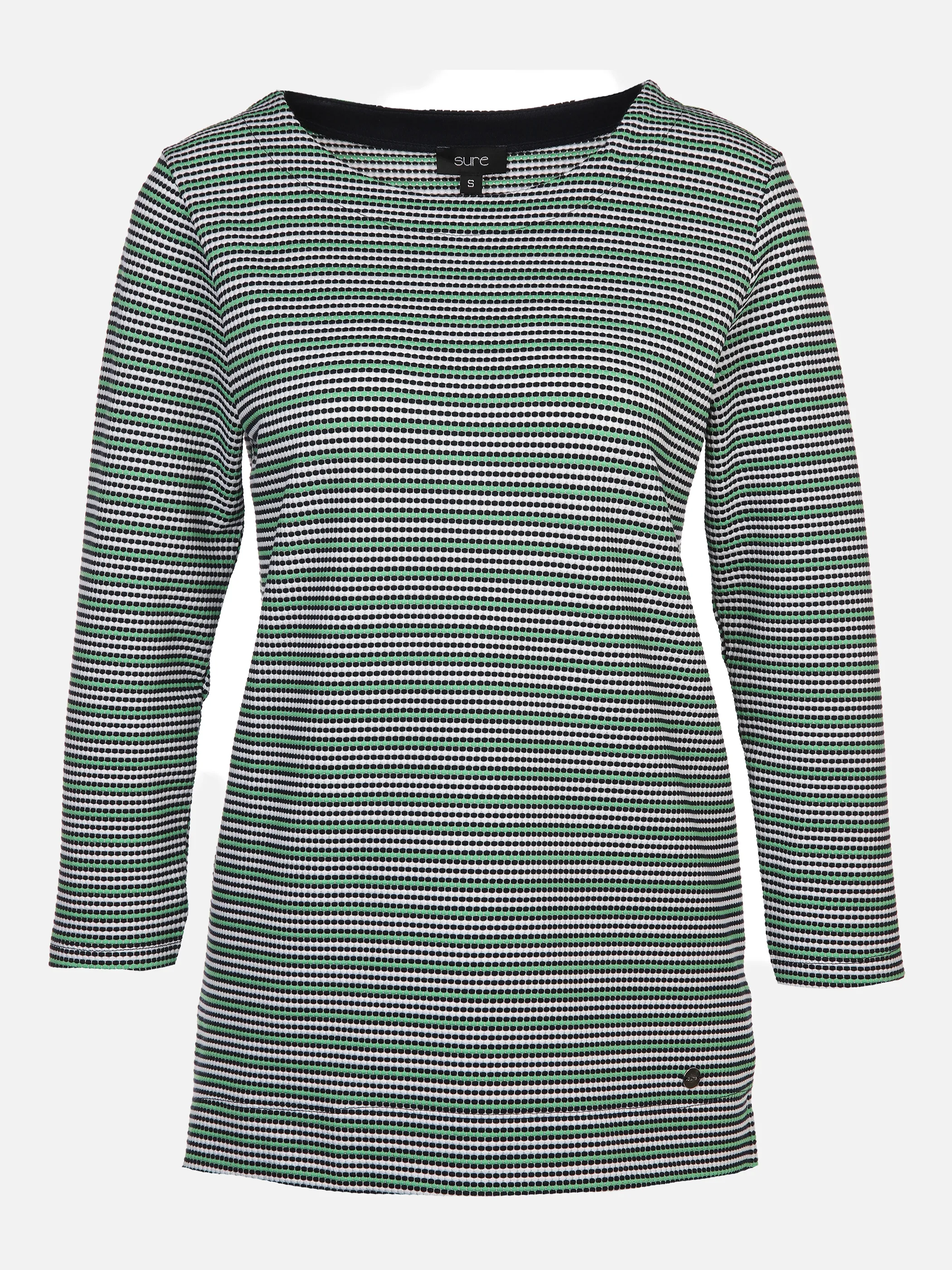Sure Da-Wabenjaquardshirt m. Streifen Blau 872838 NAVY/WEIß 1 Sure Da-Wabenjaquardshirt m. Streifen Blau 872838 NAVY/WEIß 1